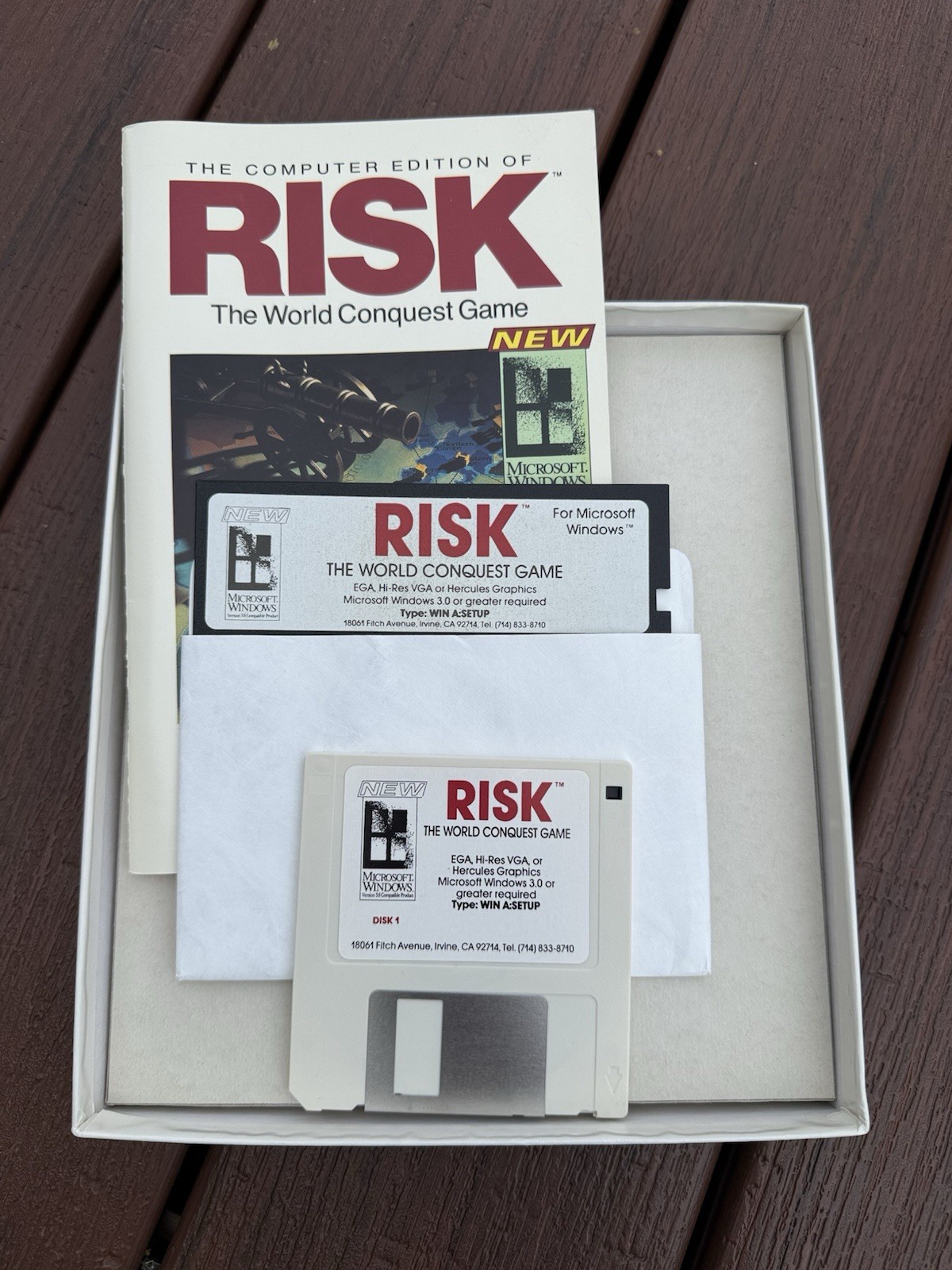 The Computer Edition of Risk PC Big Box Game Vintage 1991 Virgin 3.5 5.25 Floppy