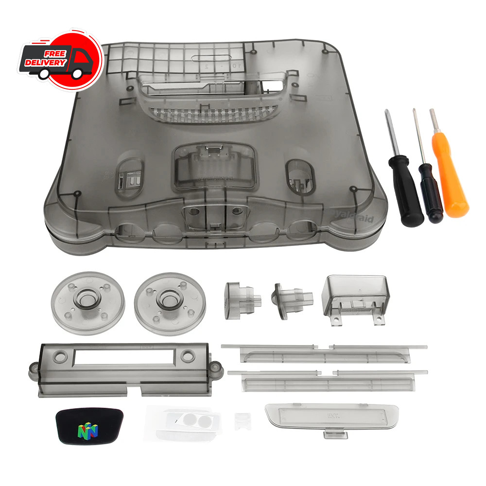 Bitfunx Replacement Shell Case for N64 Nintendo 64 Console Transparent Plastic