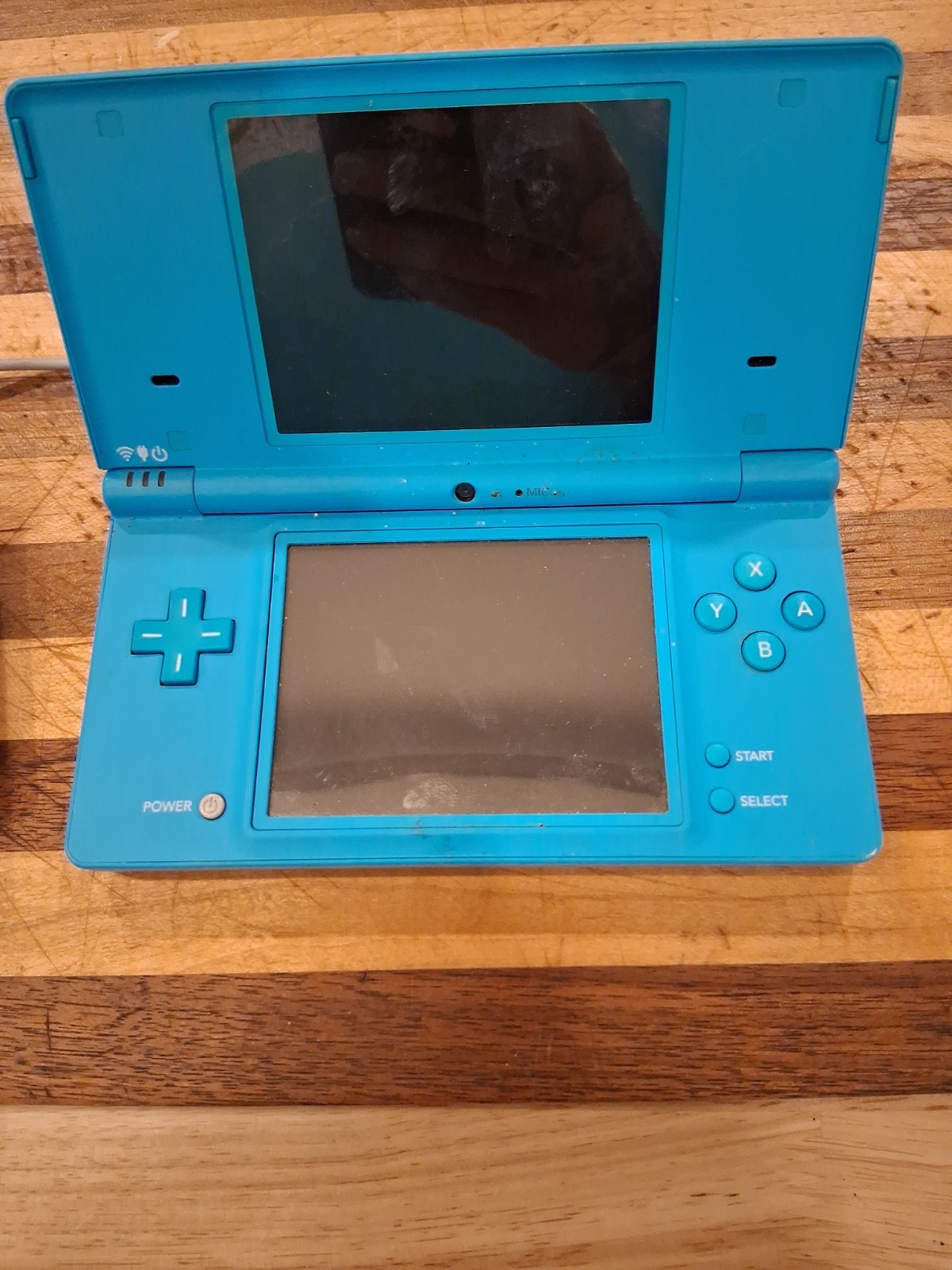 Nintendo DSi TWL-001 Teal Blue SD Card No Stylus No Games Tested Works *look*