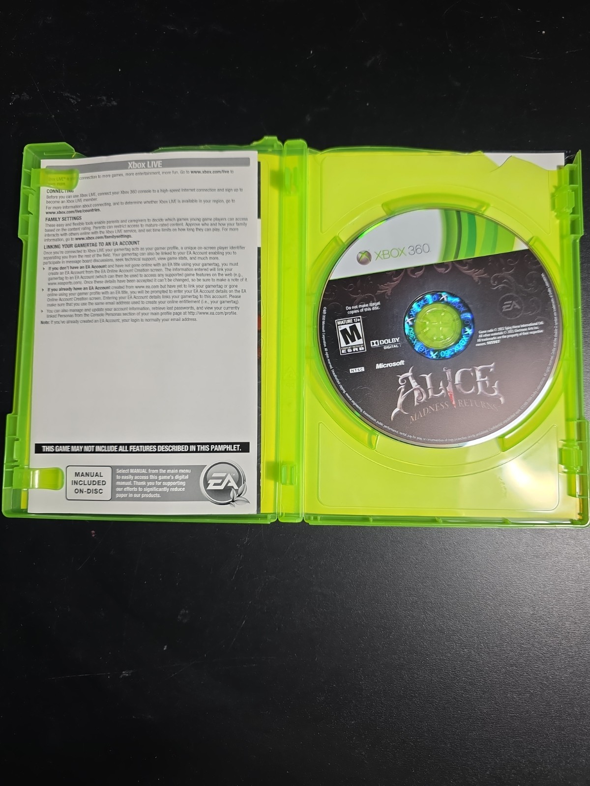 Alice: Madness Returns Microsoft Xbox 360 TESTED Working