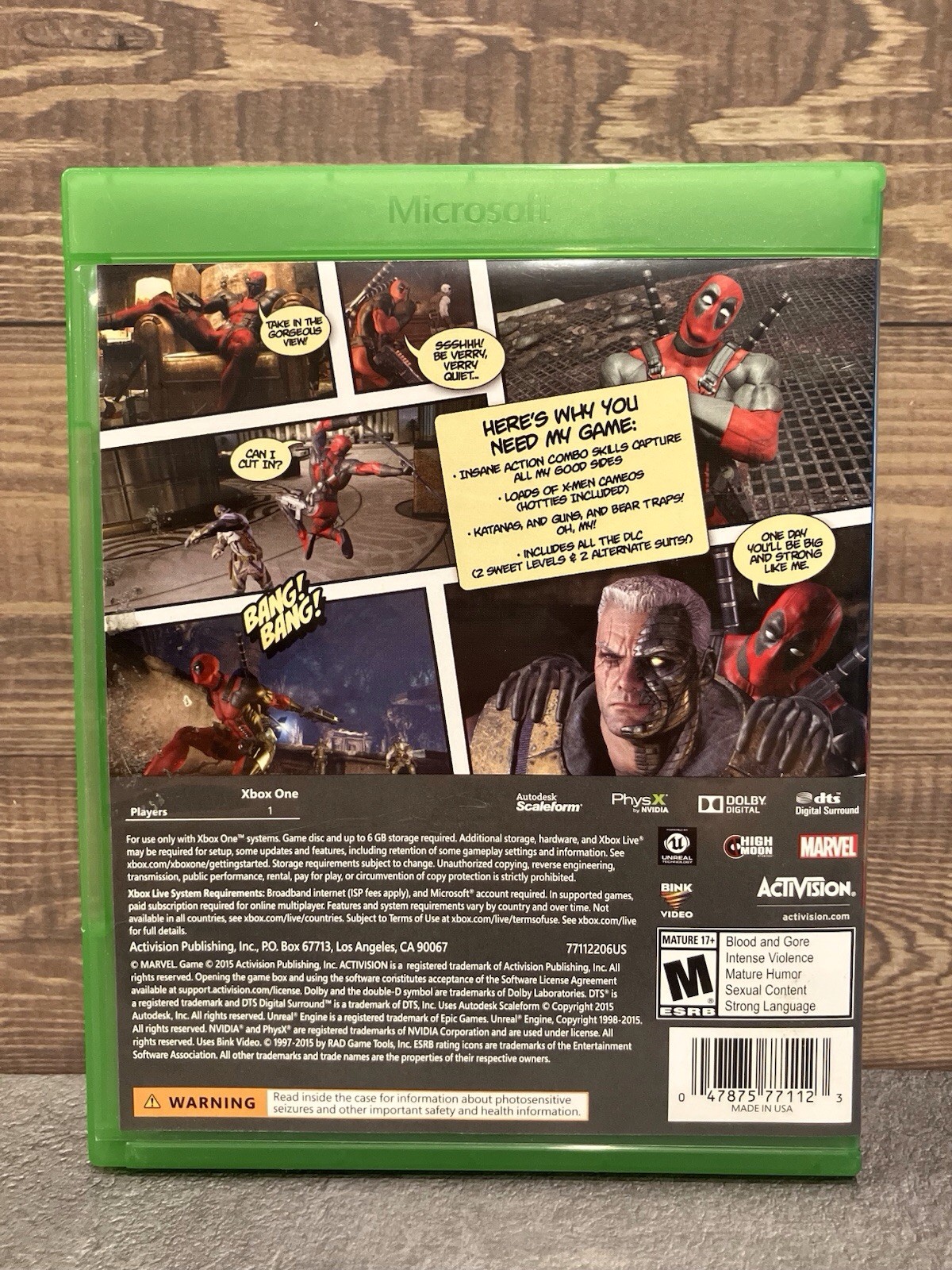 Deadpool Activision Game (Microsoft Xbox One) 2015 Release M – Mature Rating