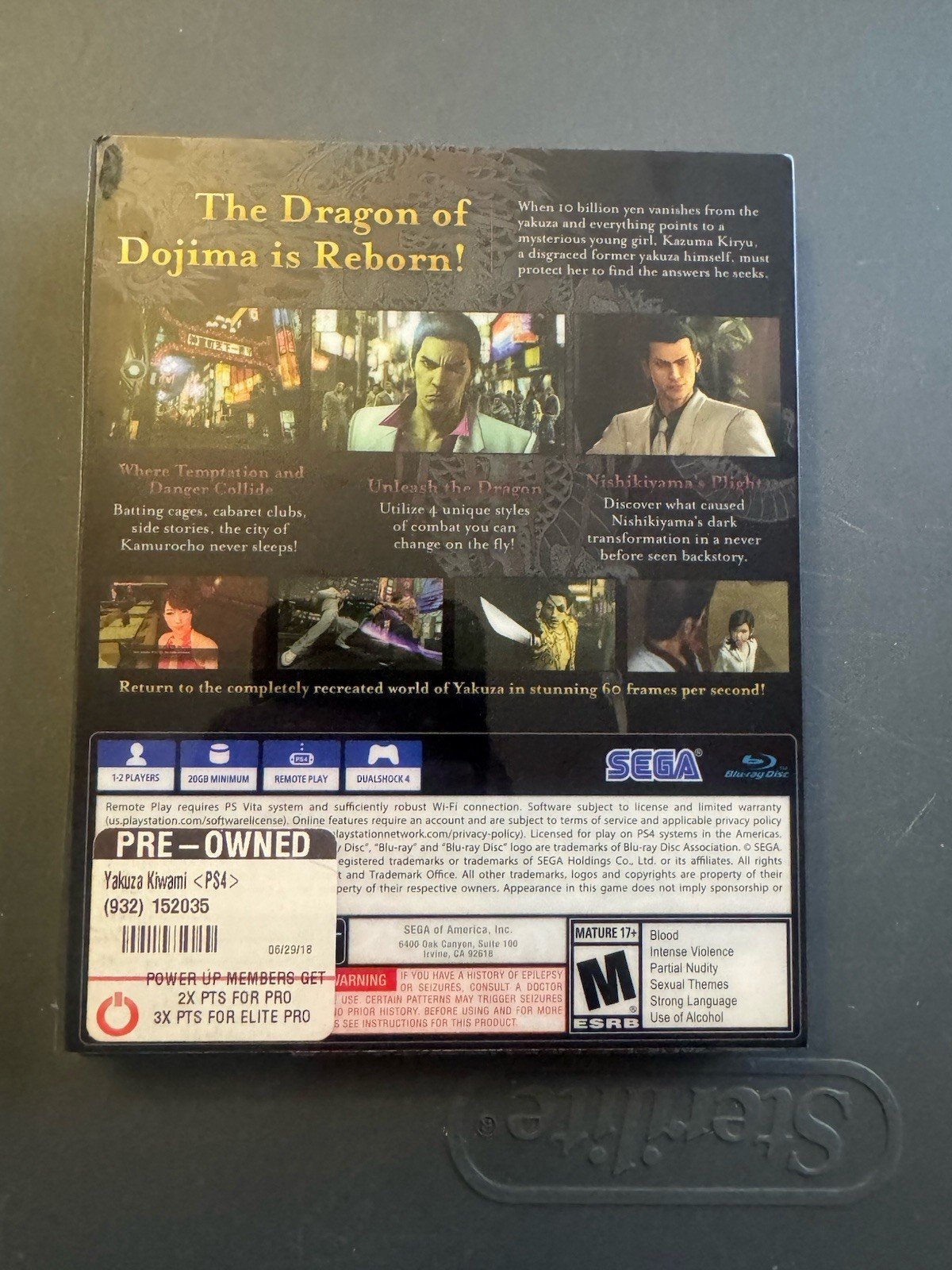 Yakuza Kiwami: SteelBook Edition (Sony PlayStation 4, 2017) PS4, Free Shipping