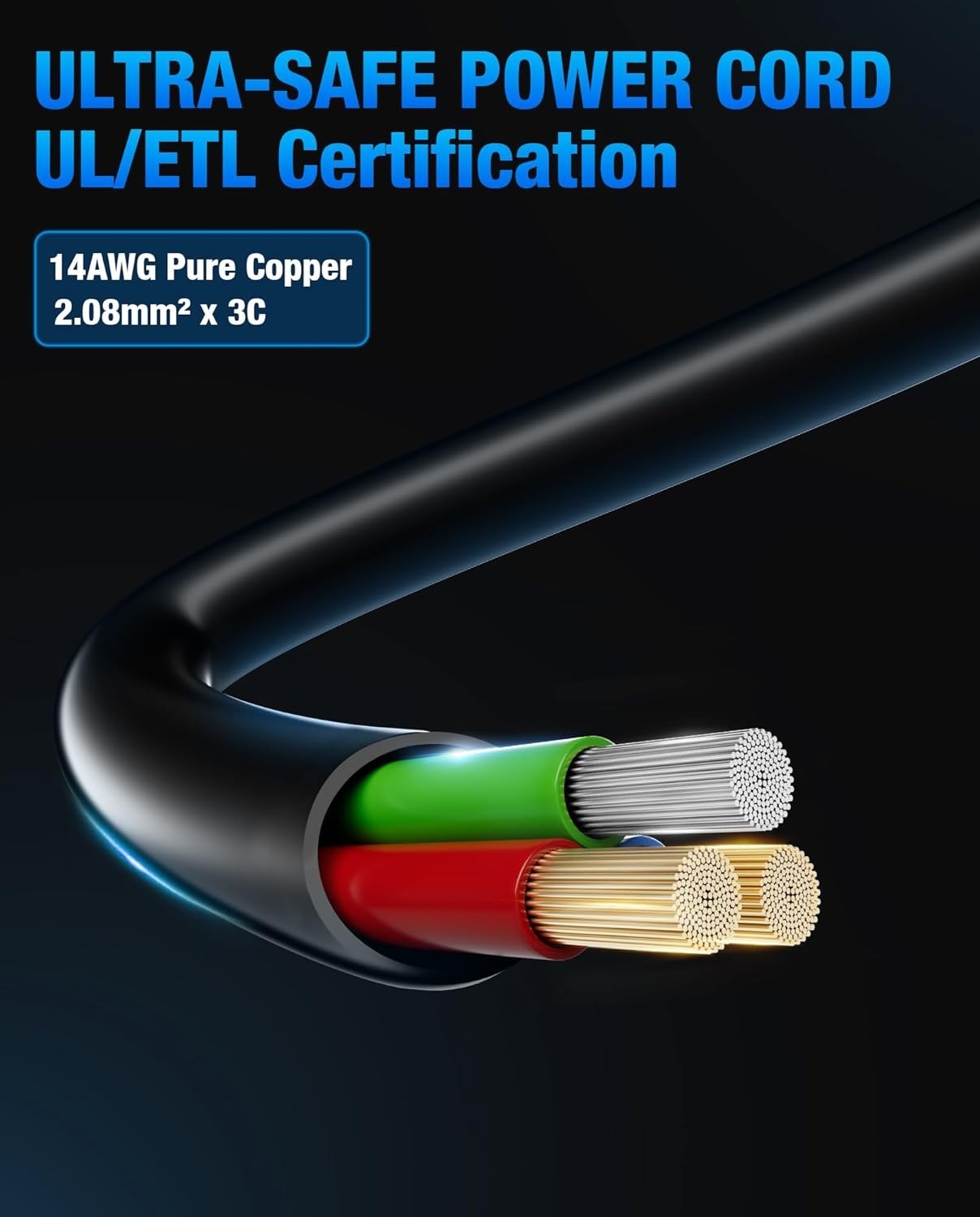 Heavy-Duty 10FT Power Station Charging Cable with Male-to-Female Connector
