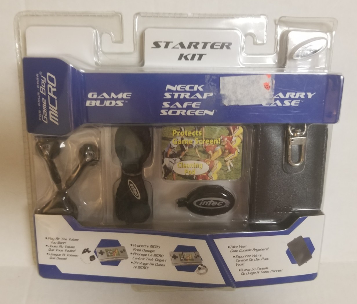 INTEC Game Boy Micro Starter Kit with Carry Case Game Buds Screen Protector NEW