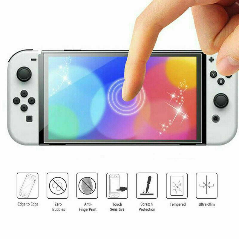 2x Screen Protector For Nintendo Switch OLED 2021 Clear Tempered Glass Film