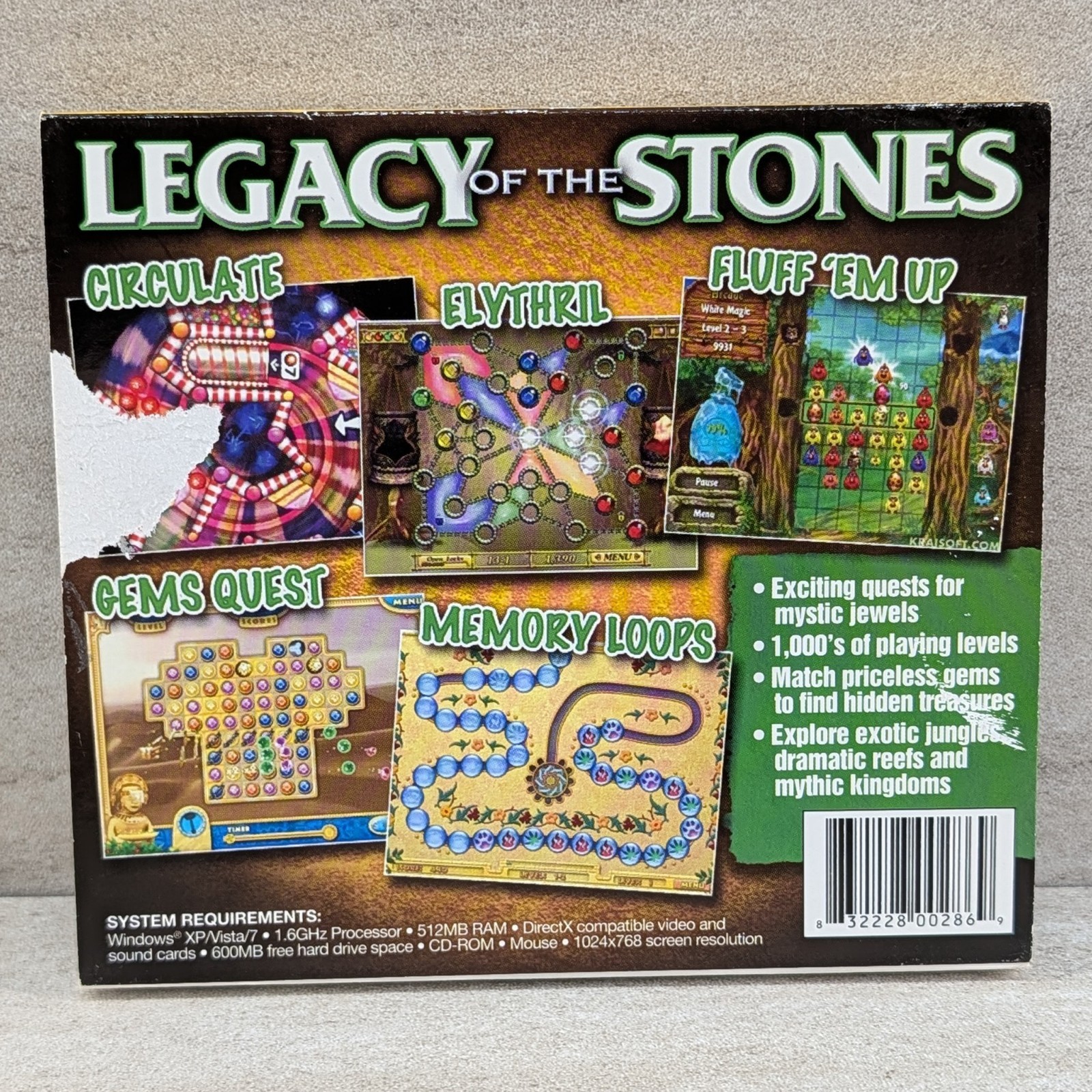 6 x PC Puzzle Games Bejeweled 2 Luxor 5th Passage Cubis 2 Match 3 Adventure Bund