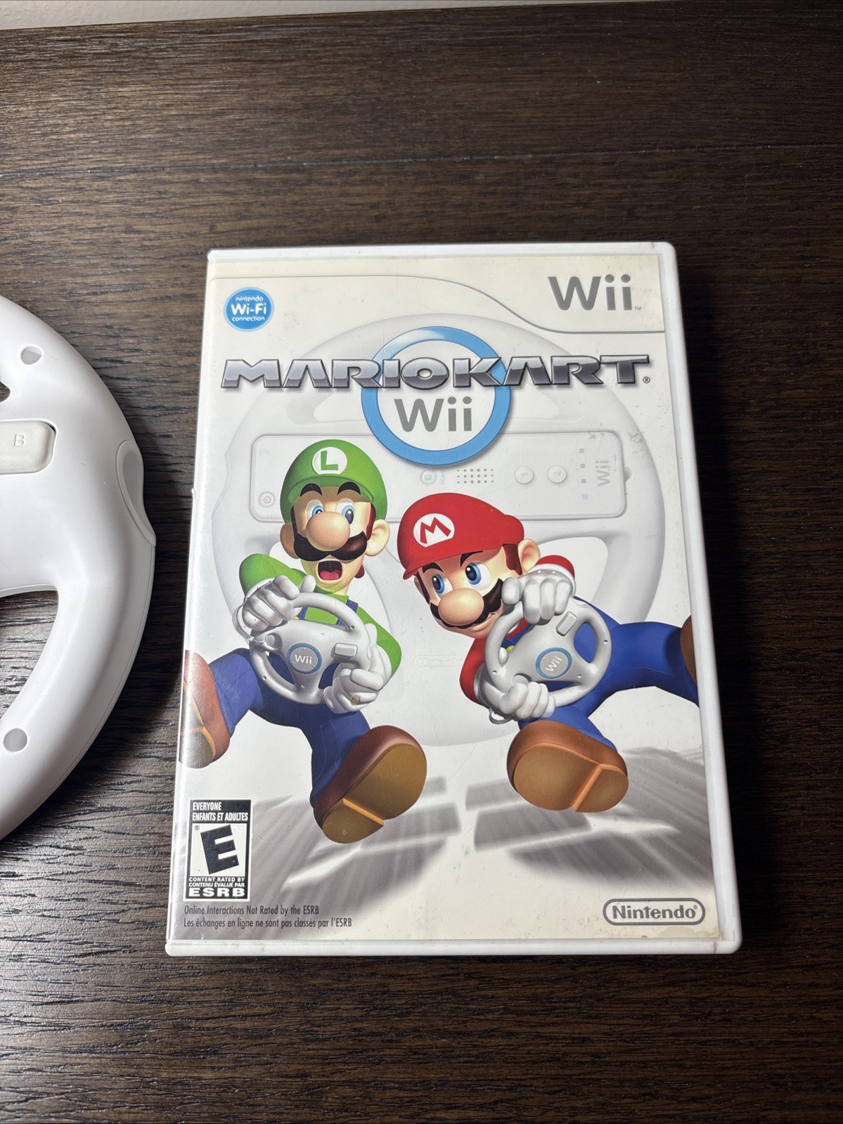 Mario Kart Wii (Nintendo Wii, 2008) CIB + Plastic Racing Wheel BUNDLE Tested H