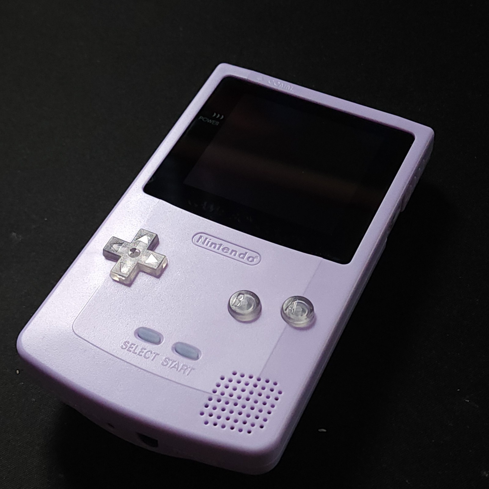 GameBoy Color GBC Lilac Backlit OLED Screen, Color Changing Buttons/Logo