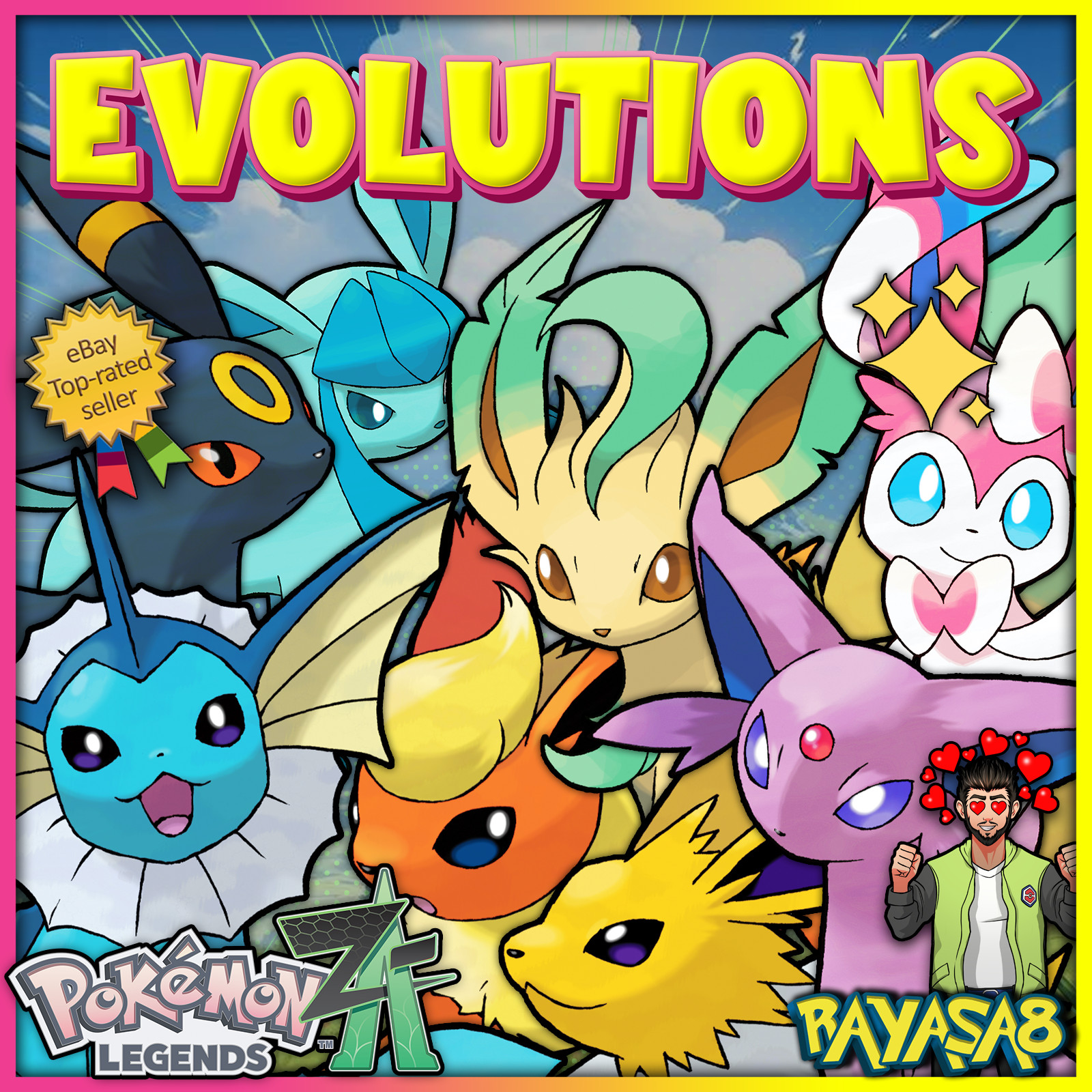 Eevee Evolutions Alpha All 8 Forms Pokemon Legends ZA 6IV Bundle🌟 Shiny/Non