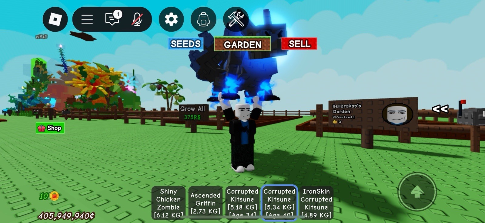 Roblox Grow a Garden Corrupted Kitsunes, Chicken zombie, Ascended griffin Cheap!