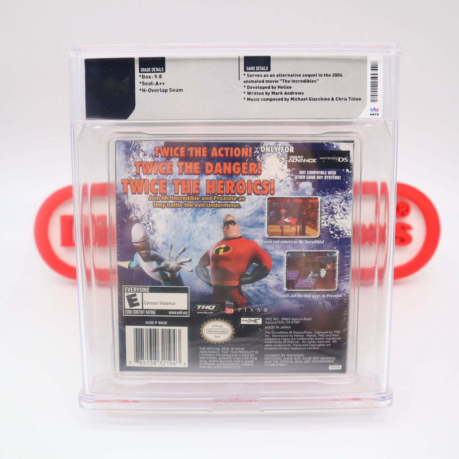 Game Boy GBA THE INCREDIBLES RISE OF THE UNDERMINER – WATA GRADED 9.8 A++ Sealed
