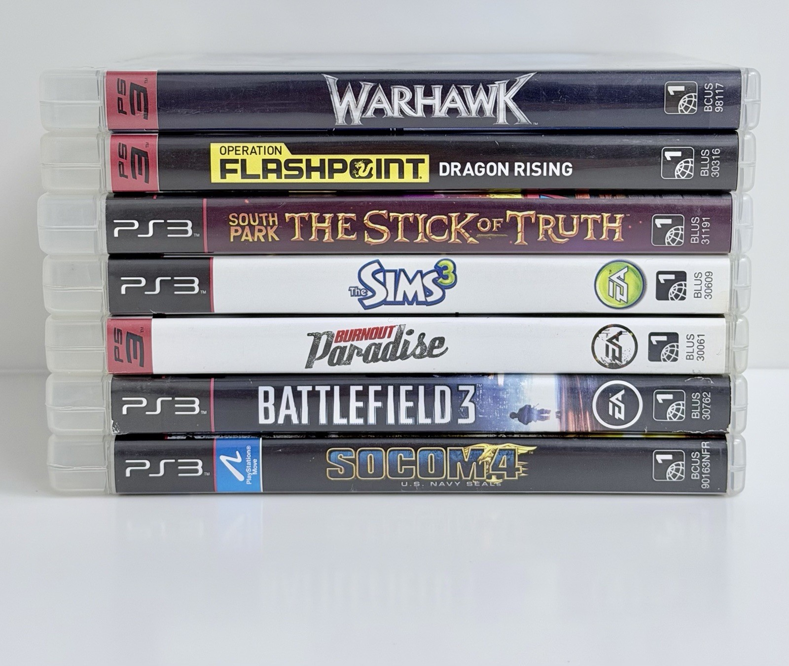 Sony PlayStation 3 PS3 7 Game Lot w/Cases: South Park, Sims 3, BF3 + More!