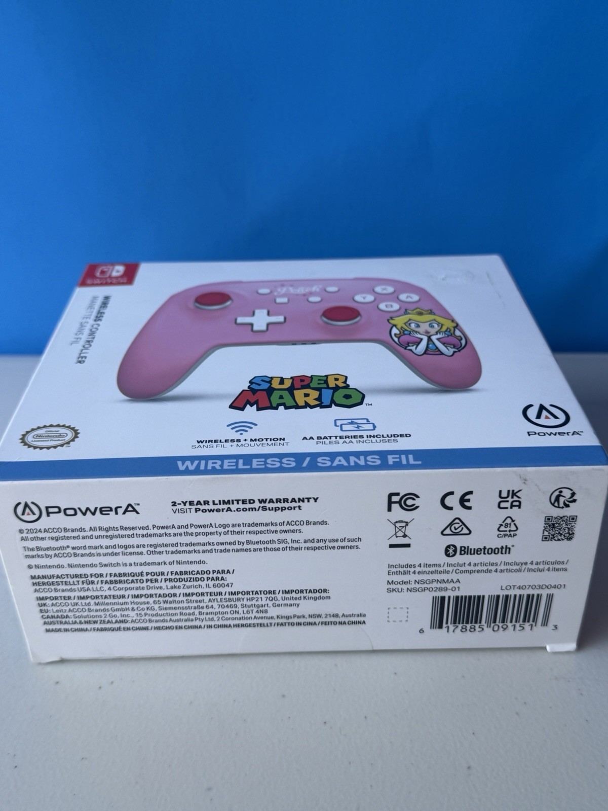 PowerA Wireless Controller Nintendo Switch Bluetooth Motion Pink Princess Peach