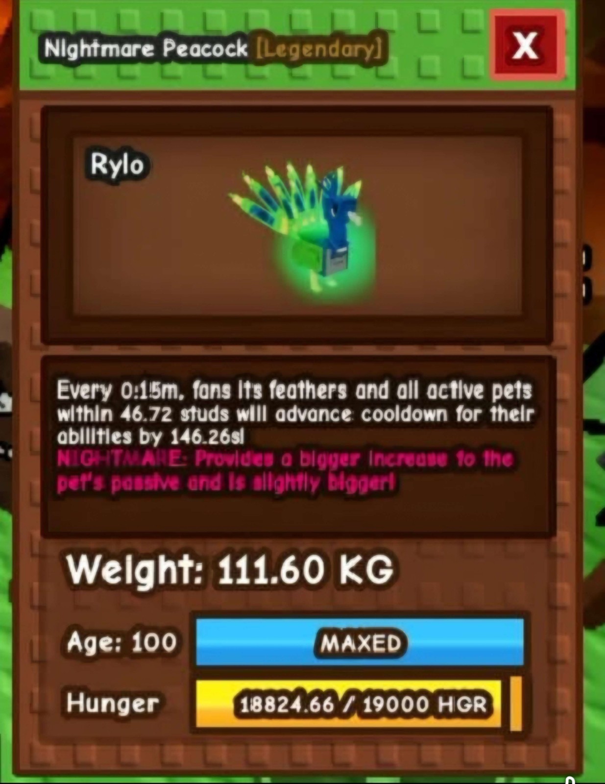 Nightmare Titanic/Colossal Peacock 15s – Grow A Garden – Fast Delivery!