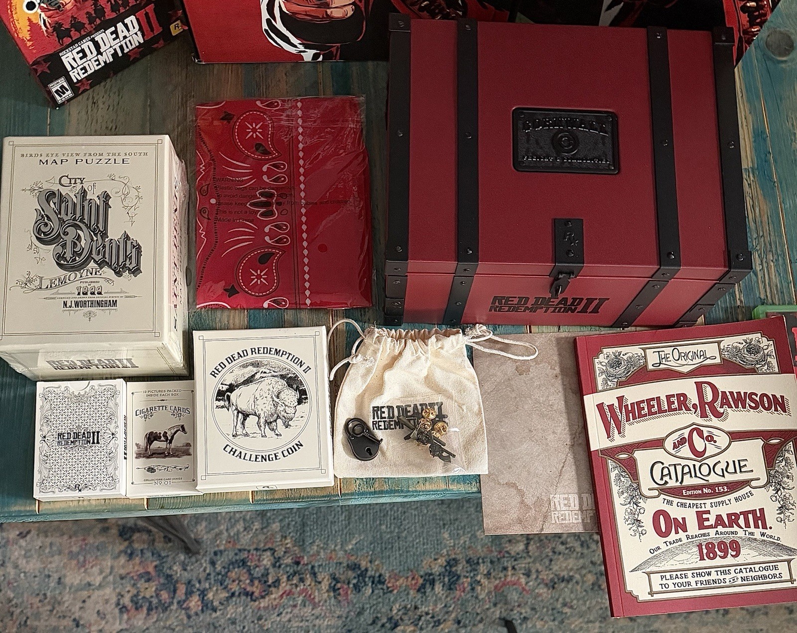 Red Dead Redemption II 2 Collector’s Box CIB contents unopened + game + guide
