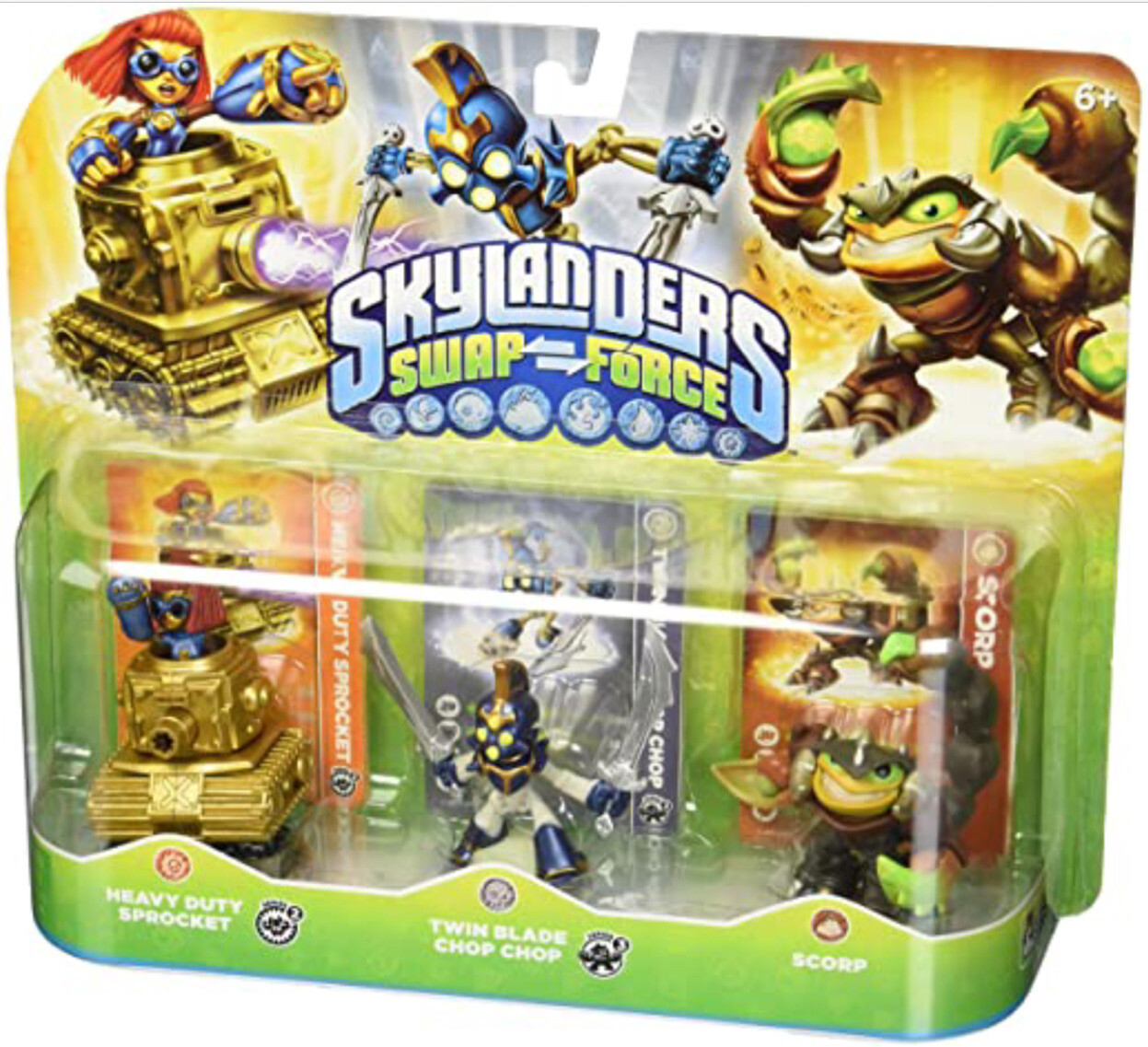 Swap Force Heavy Duty Sprocket, Twin Blade Chop Chop & Scorp Figure 3-Pack