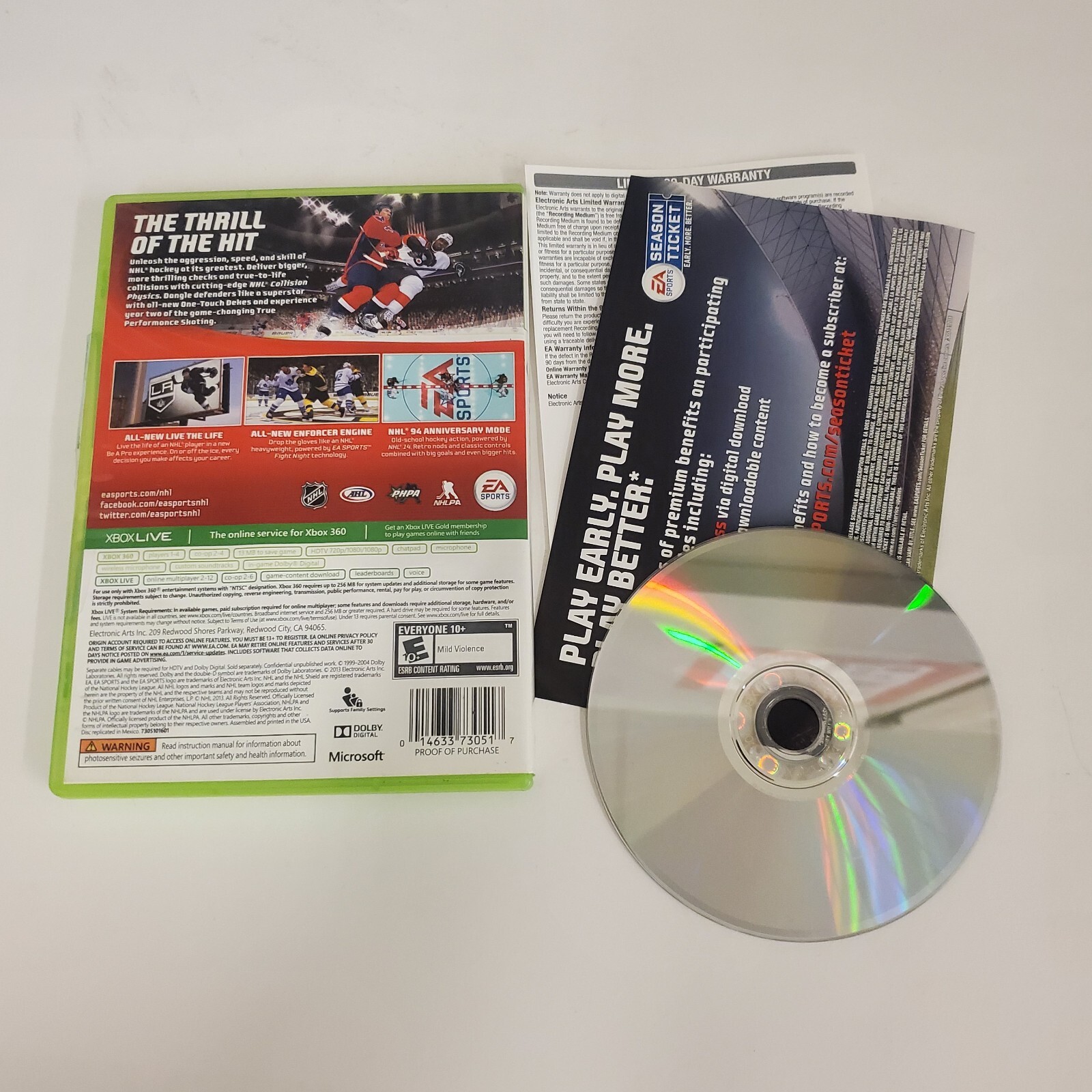 NHL 14 (Xbox 360) Complete w/ Manual CIB, TESTED!
