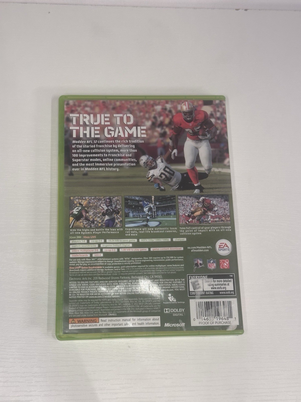 Xbox 360 Madden NFL 12 Complete CIB EA Sports
