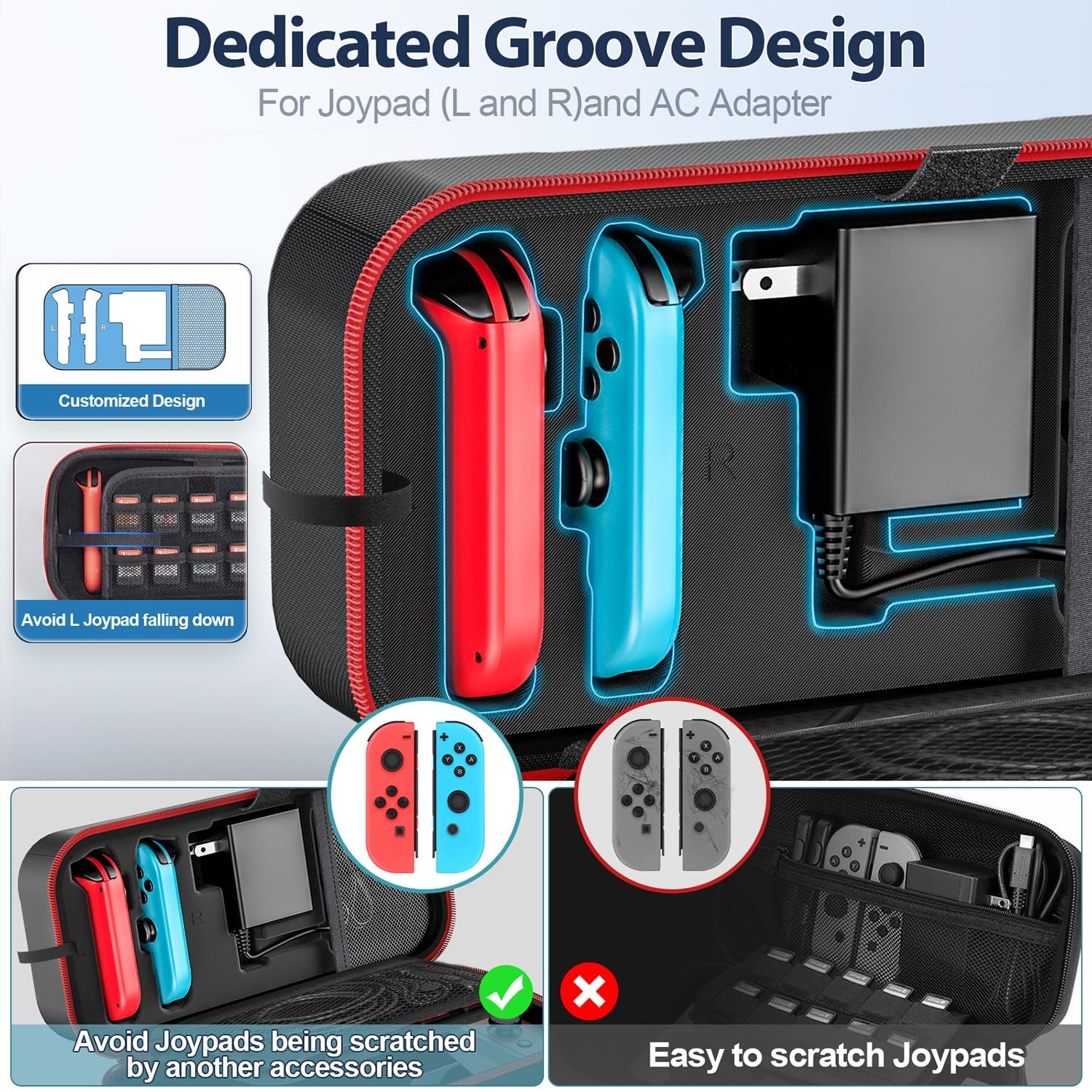 Switch Carrying Case Compatible with Nintendo OLED, Portable Switch Travel C…