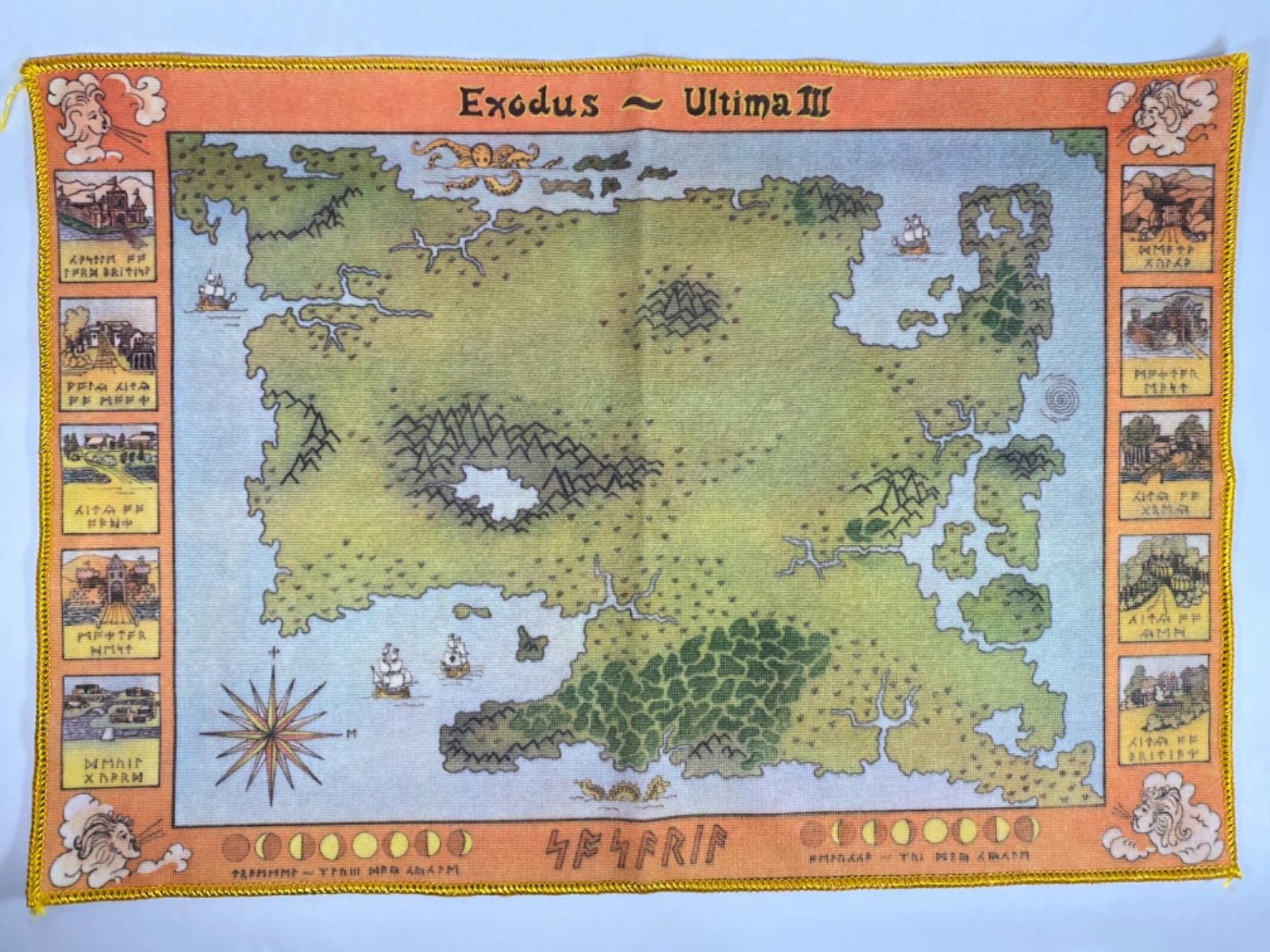 Ultima III Exodus Atari 800 XL XE COMPLETE Cloth Map Origin Systems Lord British