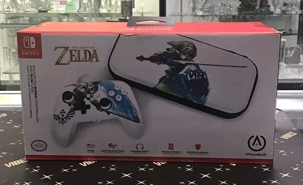 LEGENDS OF ZELDA Enhanced Wired Controller and Slim Case NINTENDO SWITCH NEW!