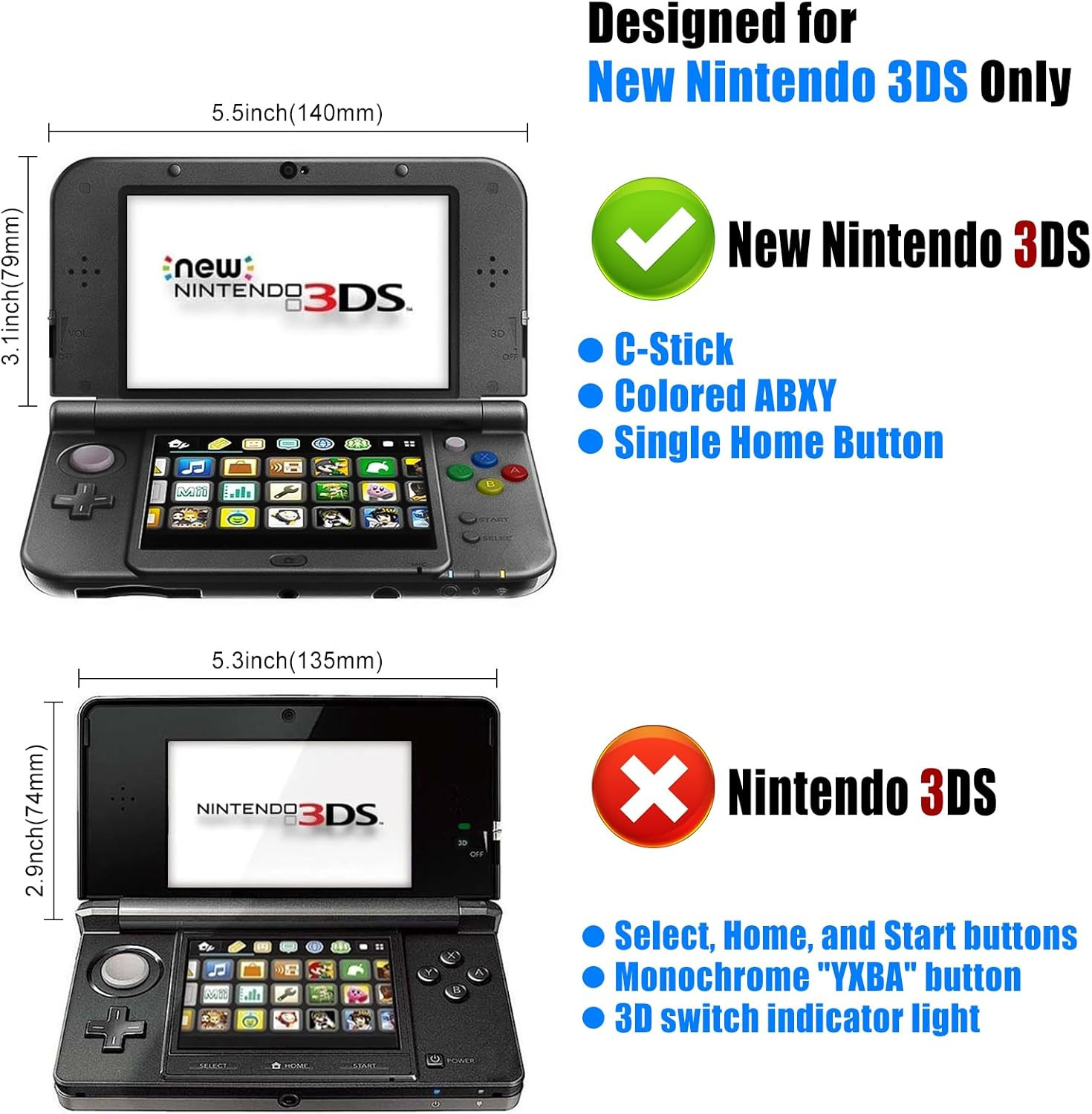 New 3DS Case – VSEER Ultra Clear Crystal Transparent Hard Shell Protective Case