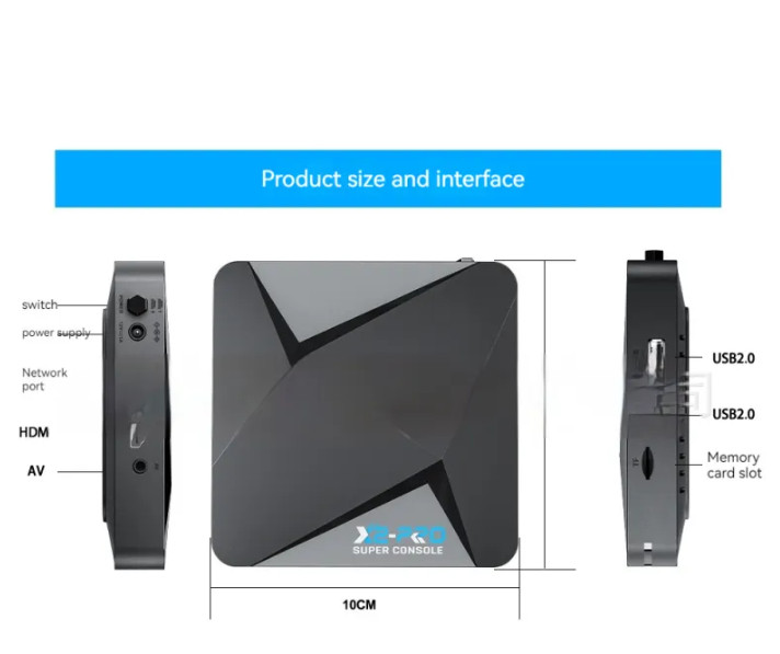 X2-Pro Super Console Retro Game Set Top Box 64GB 128GB 256GB Emuelec Android 9