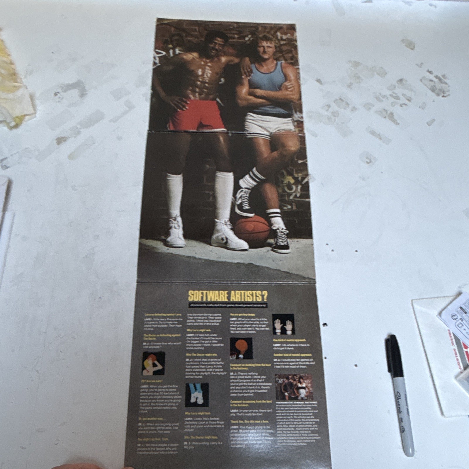 One-On-One Atari 48K 64K Disk Game Julius Erving Larry Bird NBA Basketball dr. j