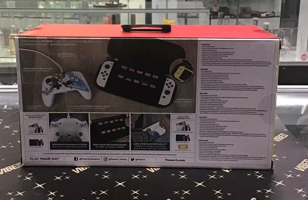 LEGENDS OF ZELDA Enhanced Wired Controller and Slim Case NINTENDO SWITCH NEW!