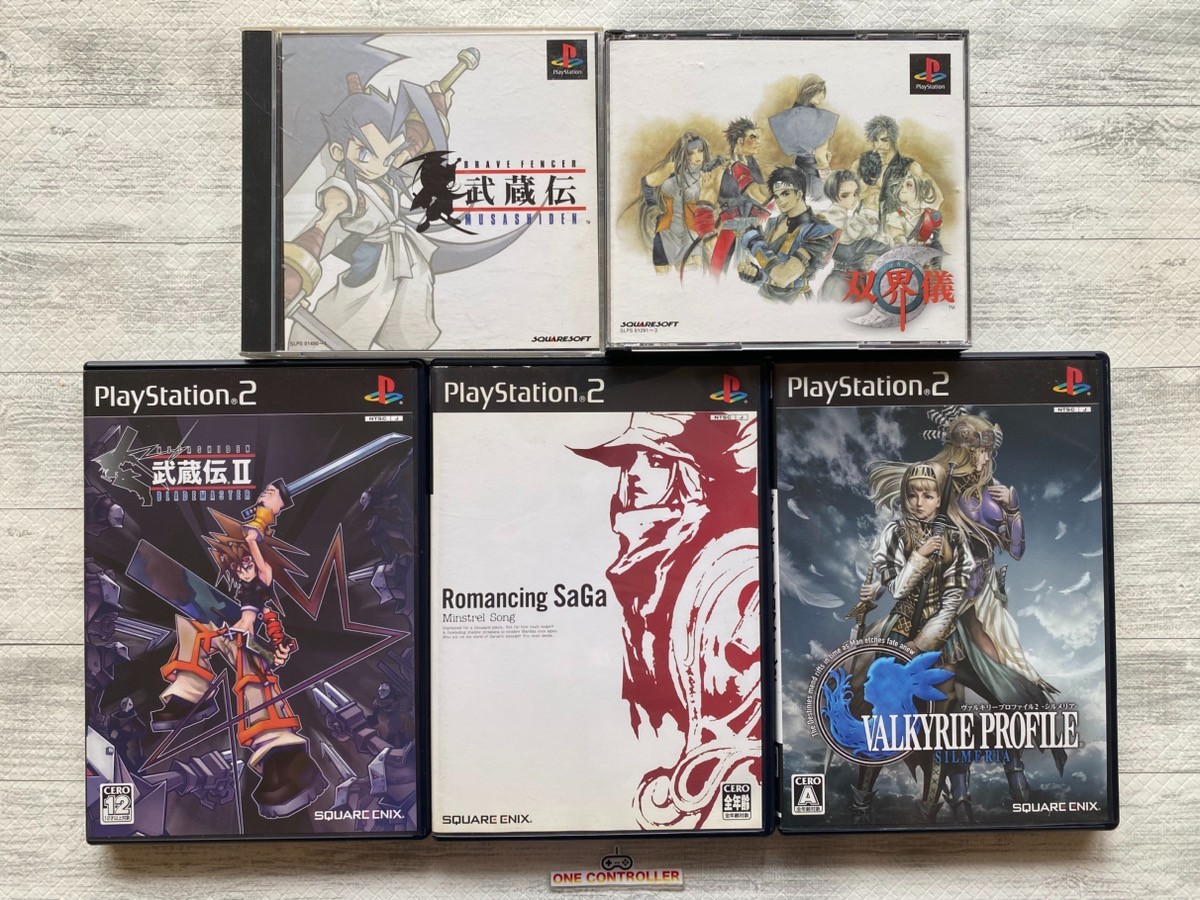 SONY PS 1 2 Musashi den & Soukaigi & Romancing Saga & Valkyrie Profile 2 set