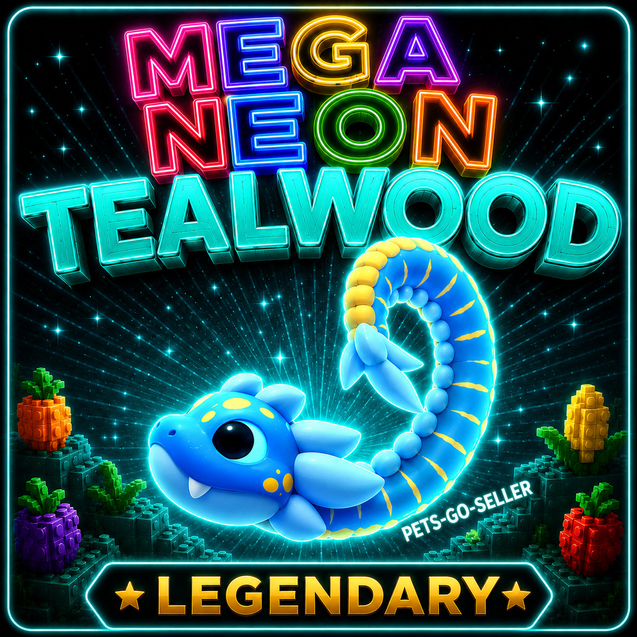 MEGA NEON TEALWOOD MONSTER (CHEAP) ADOPT A PET FROM ME – CHEAPEST ON EBAY