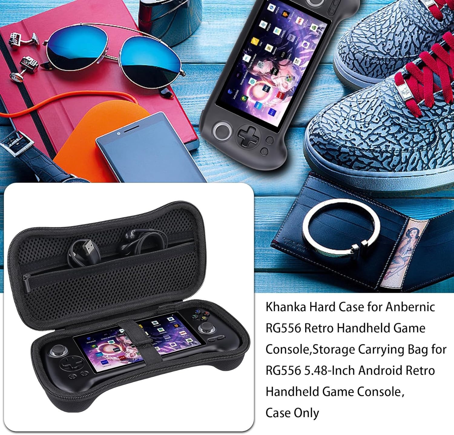 Hard Travel Case Replacement for Anbernic RG556 Retro Handheld Game Console,Case