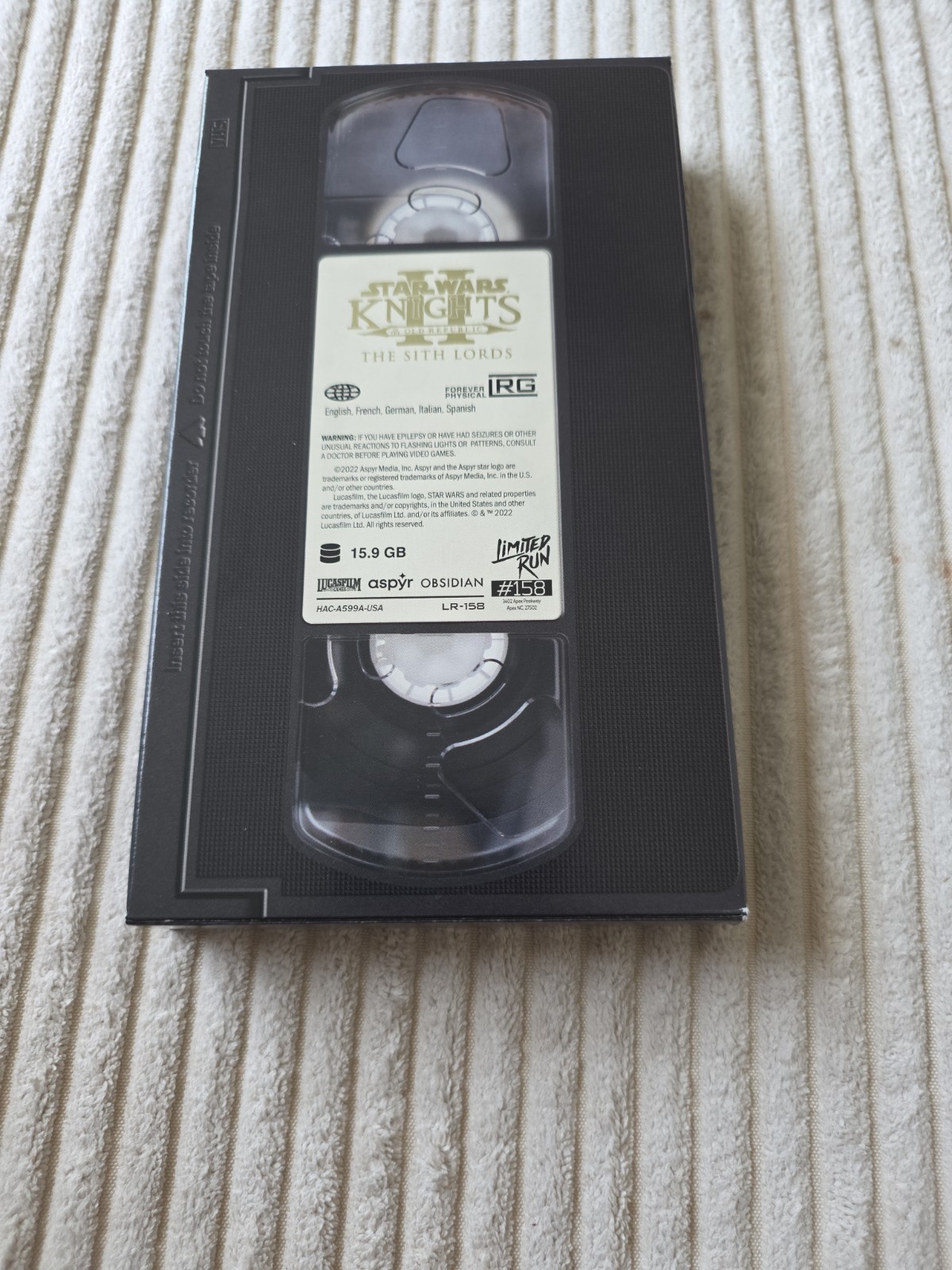 Star Wars: KOTOR 2 The Sith Lords Nintendo Switch VHS Edition LRG