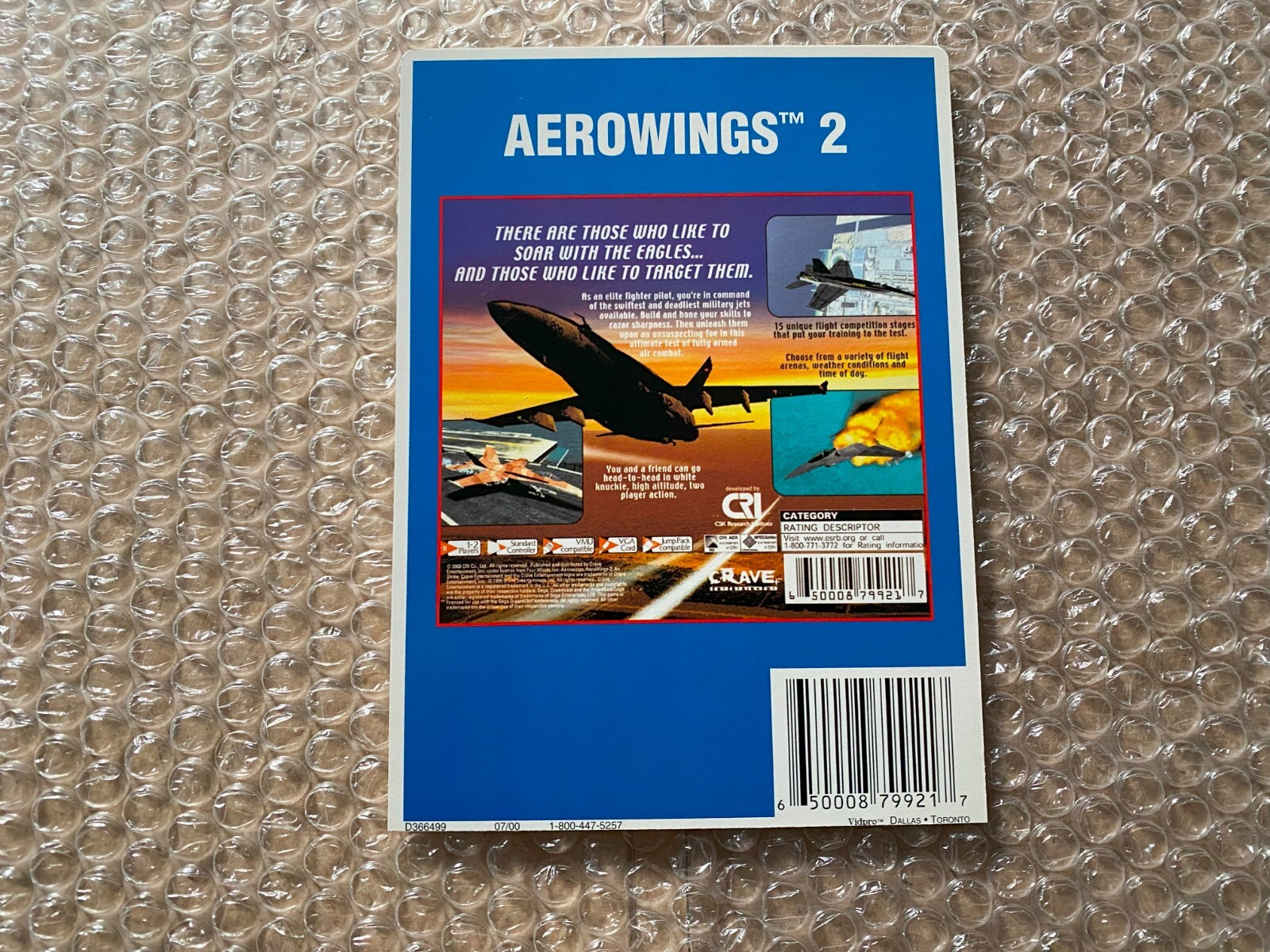 AeroWings 2: Air Strike (Dreamcast) VIDPRO Display Card – CARD ONLY