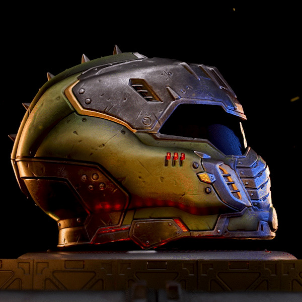 Doom: The Dark Ages Doom Slayer Wearable Helmet LED Bundle + Keycard x3 Patches