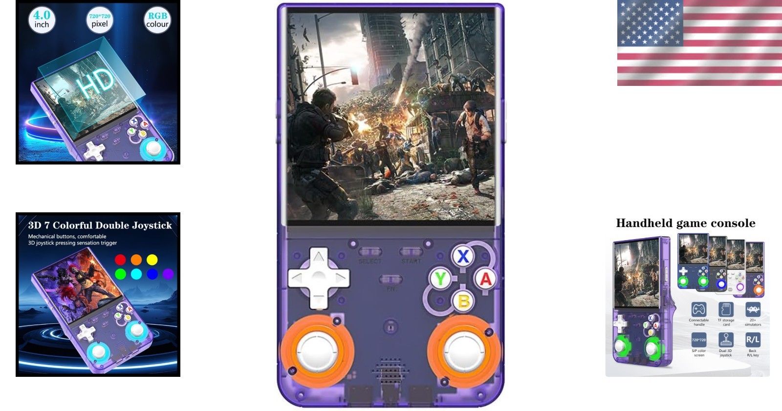 Compact Retro Gaming Console with 40,000 Games and 3000mAh Rechargeable Battery