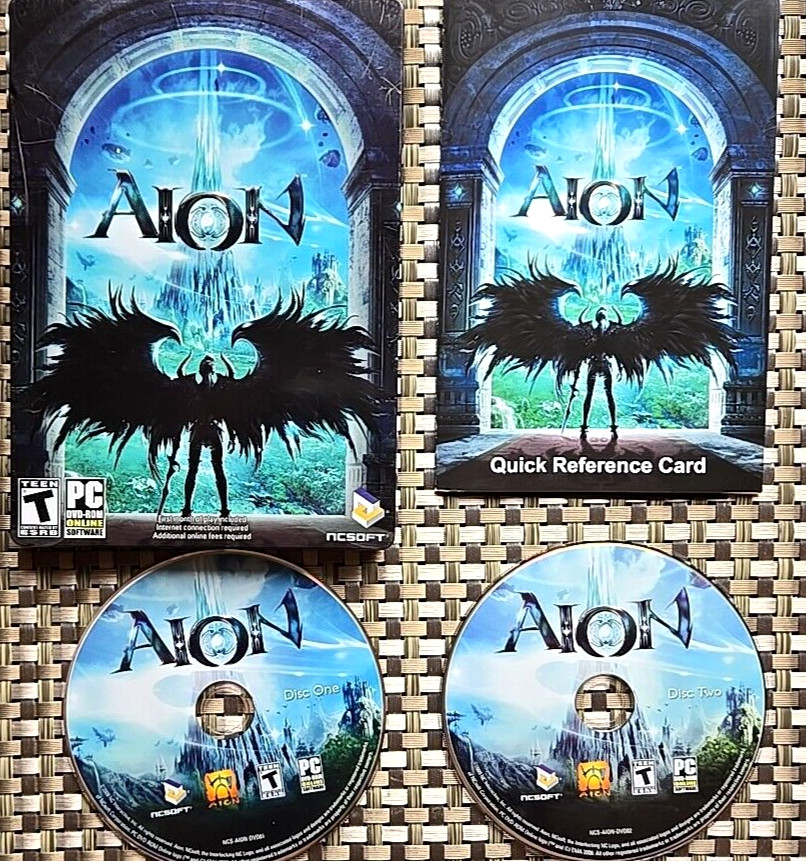 Aion PC DVD-Rom Software 2009 2-Disc Steelbook Edition Game w/Quick Reference P