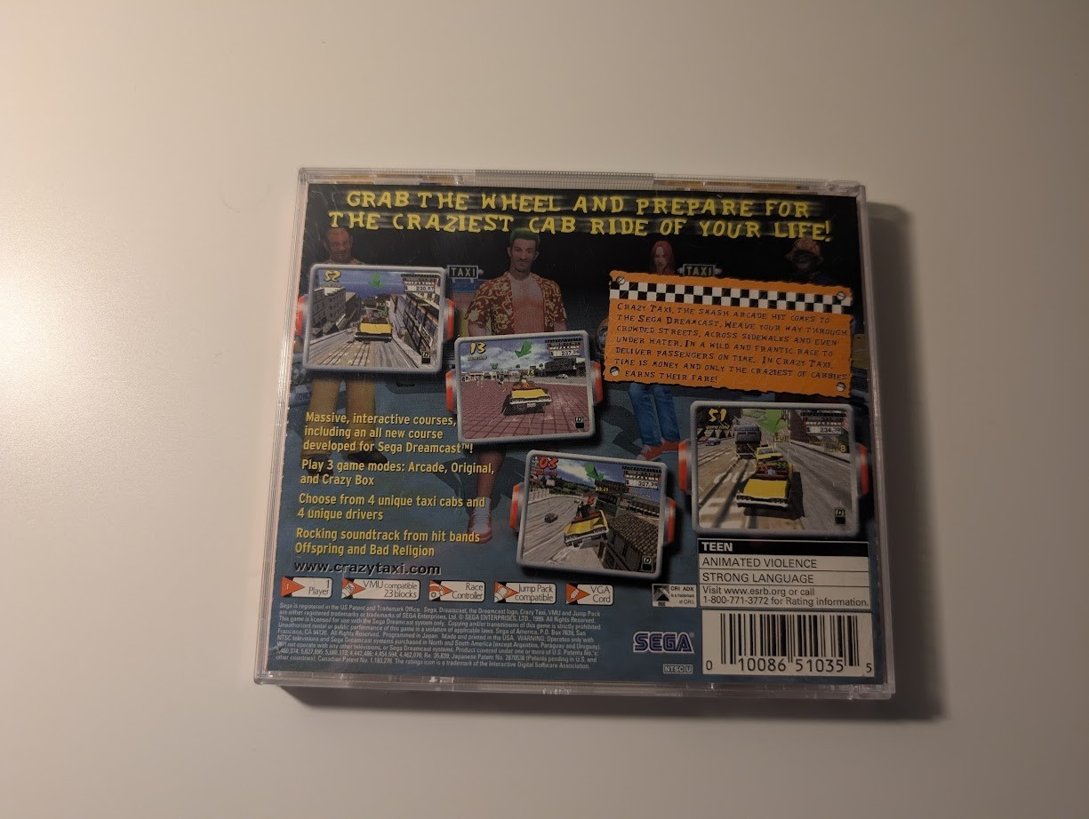 CRAZY TAXI Sega Dreamcast All Stars Version Complete with Case and Manual CIB