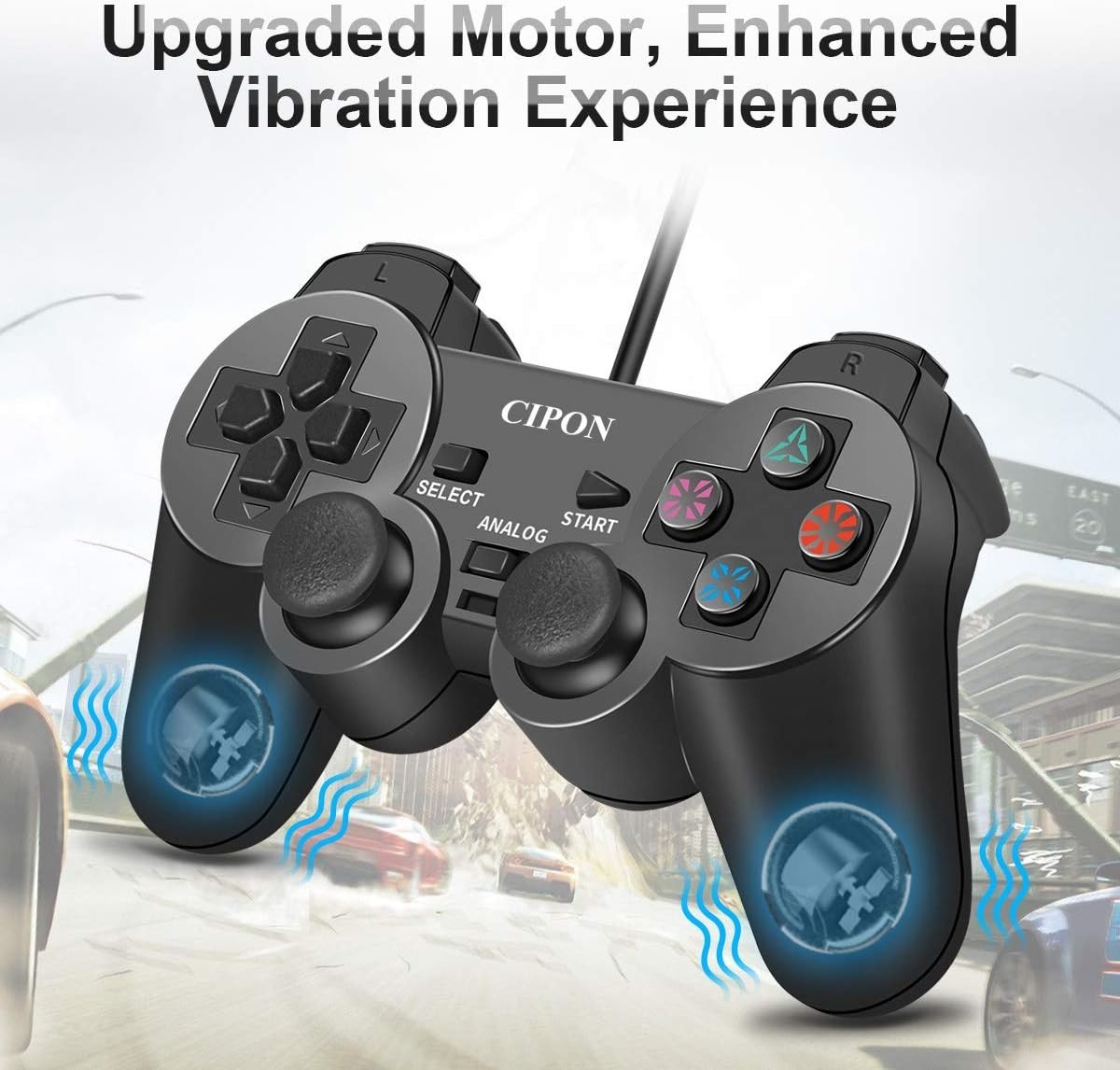 Wired Controller for PS-2 Console, Black Remote Controllers, PS-2 Accessories…