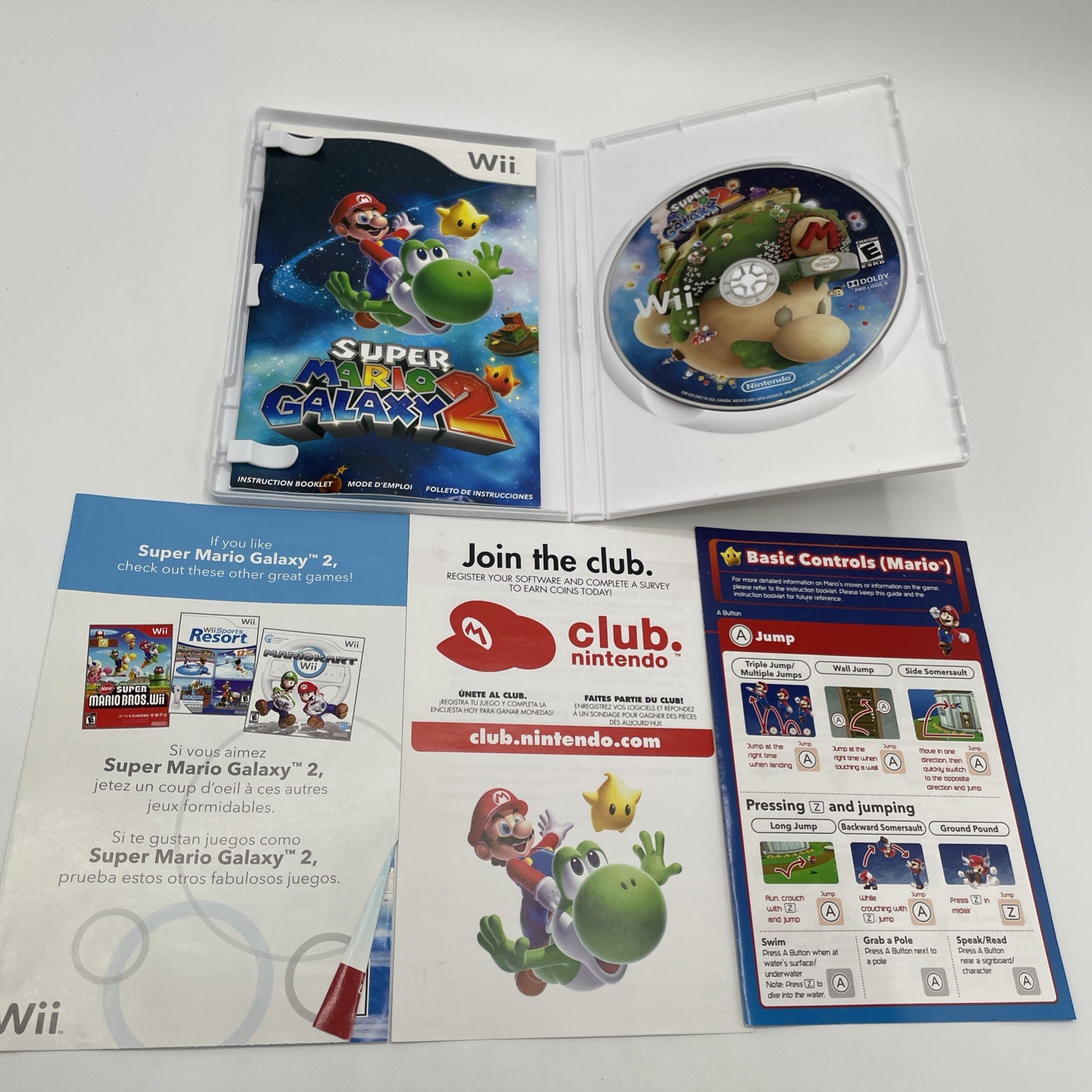 Super Mario Galaxy 1 & 2 Nintendo Wii Lot Of 2 Games Complete CIB + Inserts