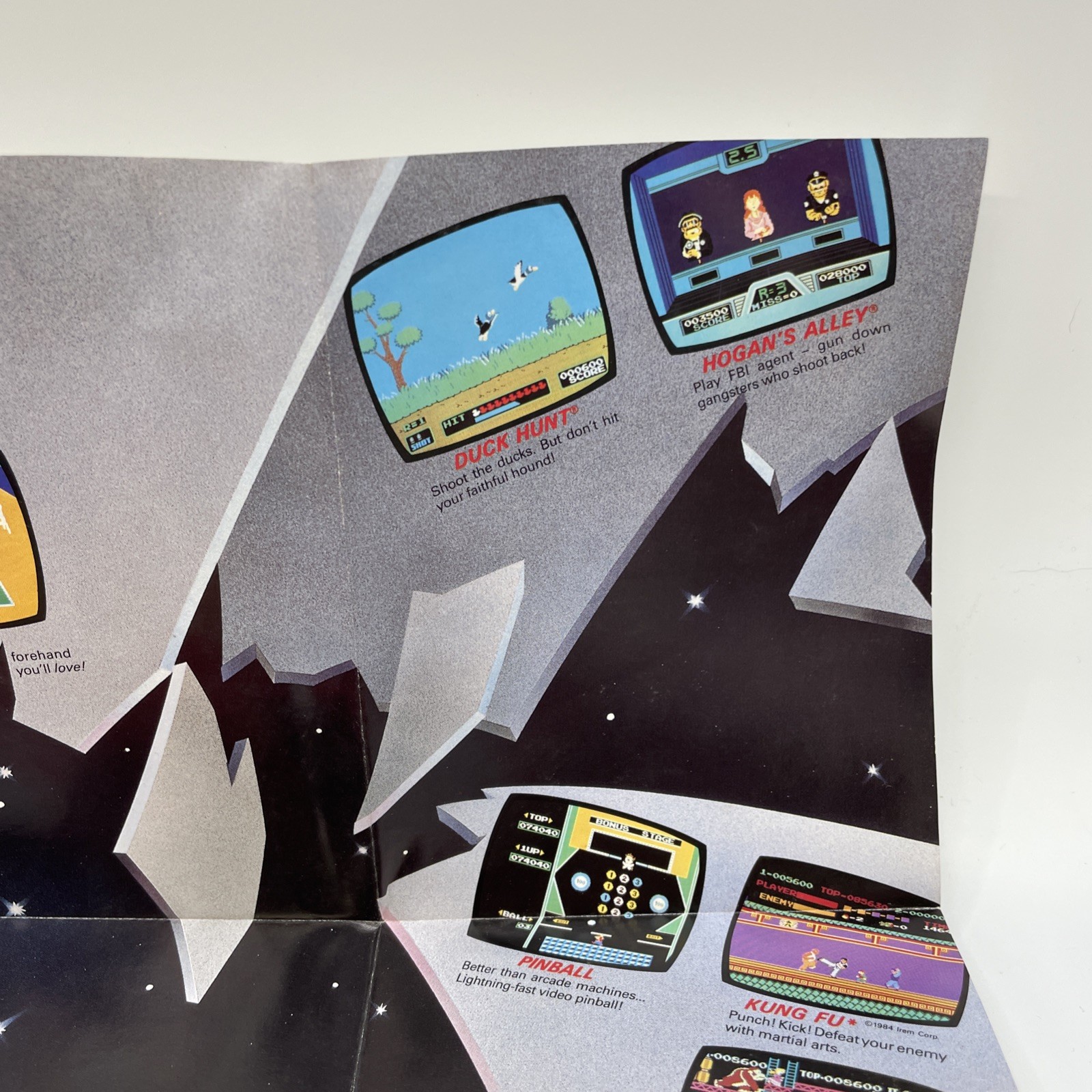 Vintage 1988 Nintendo NES Promotional Poster Fold Out Insert Multiple GamesShown