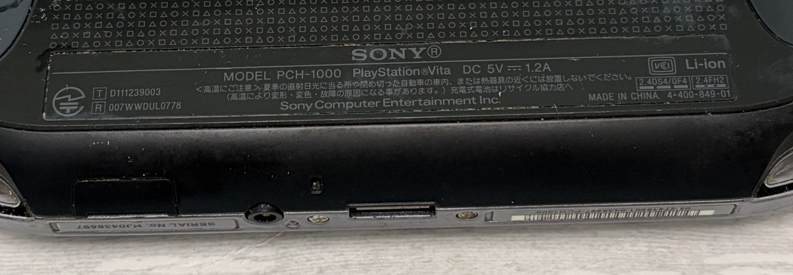 SONY PS Vita PCH-1000 Black Console Only Tested Working