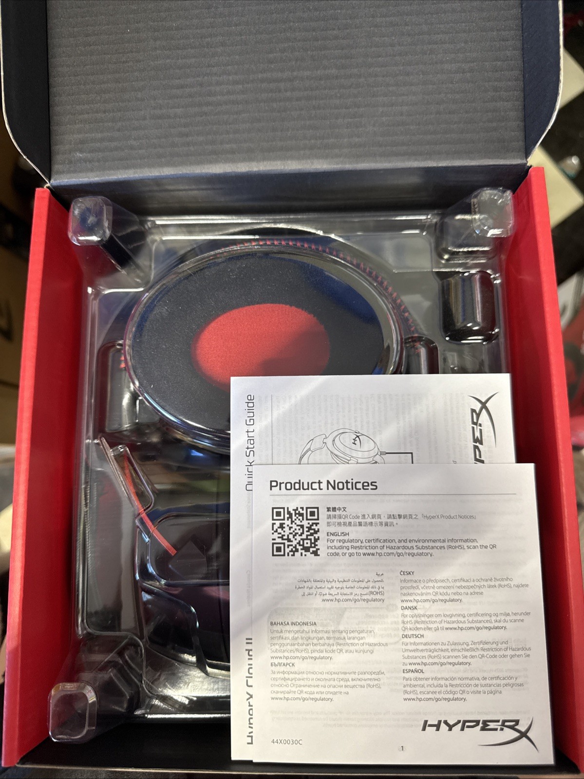 HyperX Cloud II Wired Gaming Headset Black/Red with Memory Foam and Leatherette