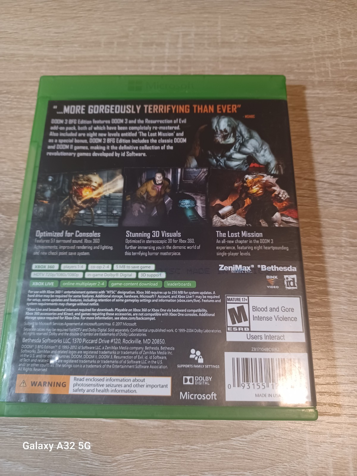 Doom 3 BFG Edition Xbox One / Xbox 360 USED Great Condition see Pictures