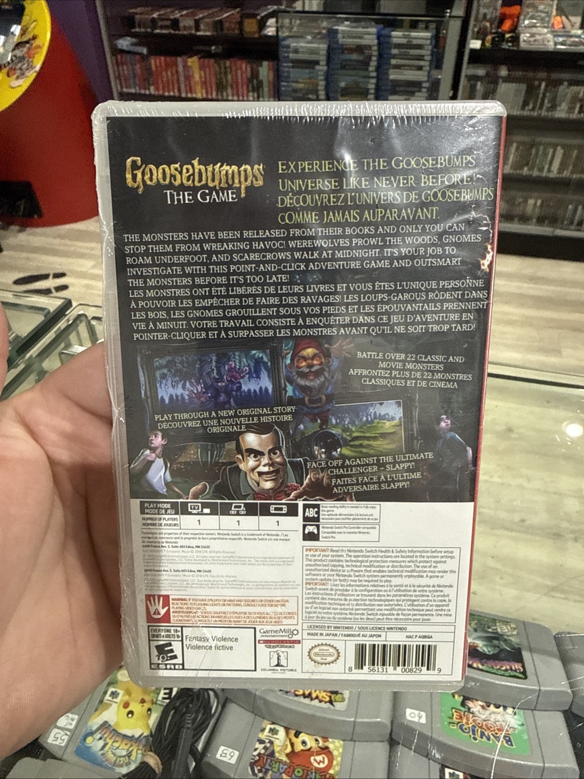 NEW! Goosebumps : The Game * Minor Rip * – Nintendo Switch – New Factory Sealed