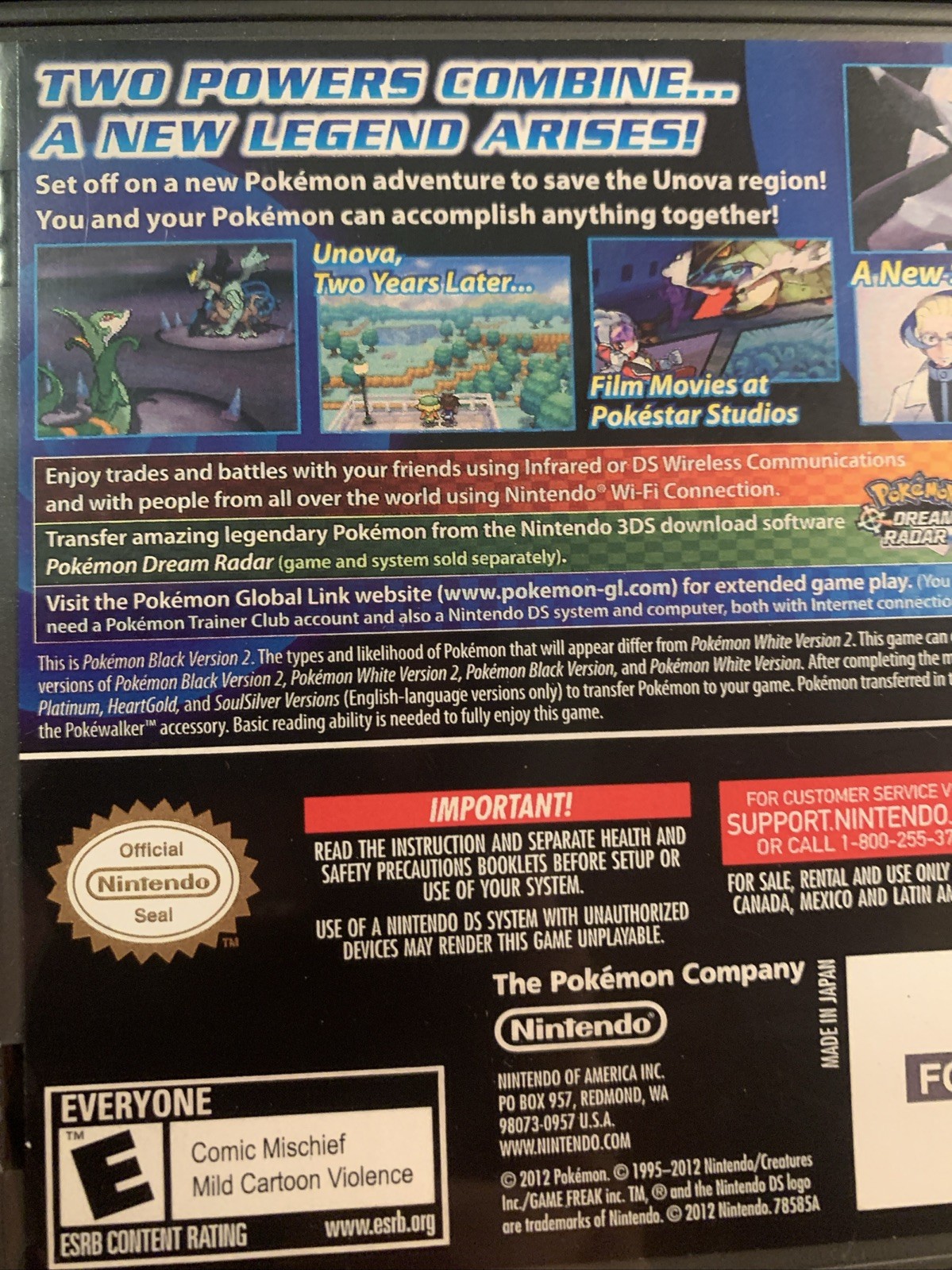 Pokemon White 2 + Black 2 Nintendo DS Replacement Cases Only NO GAMES – Bundle