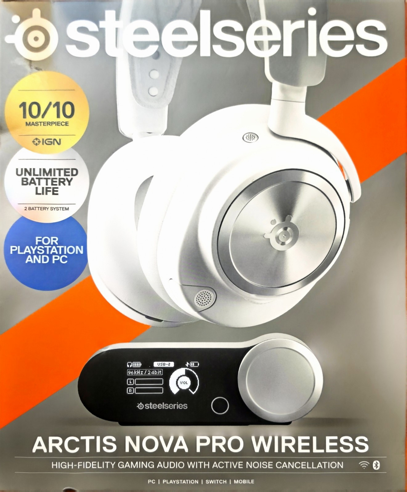 SteelSeries Arctis Nova Pro Wireless ANC Gaming Headset White for PS/PC