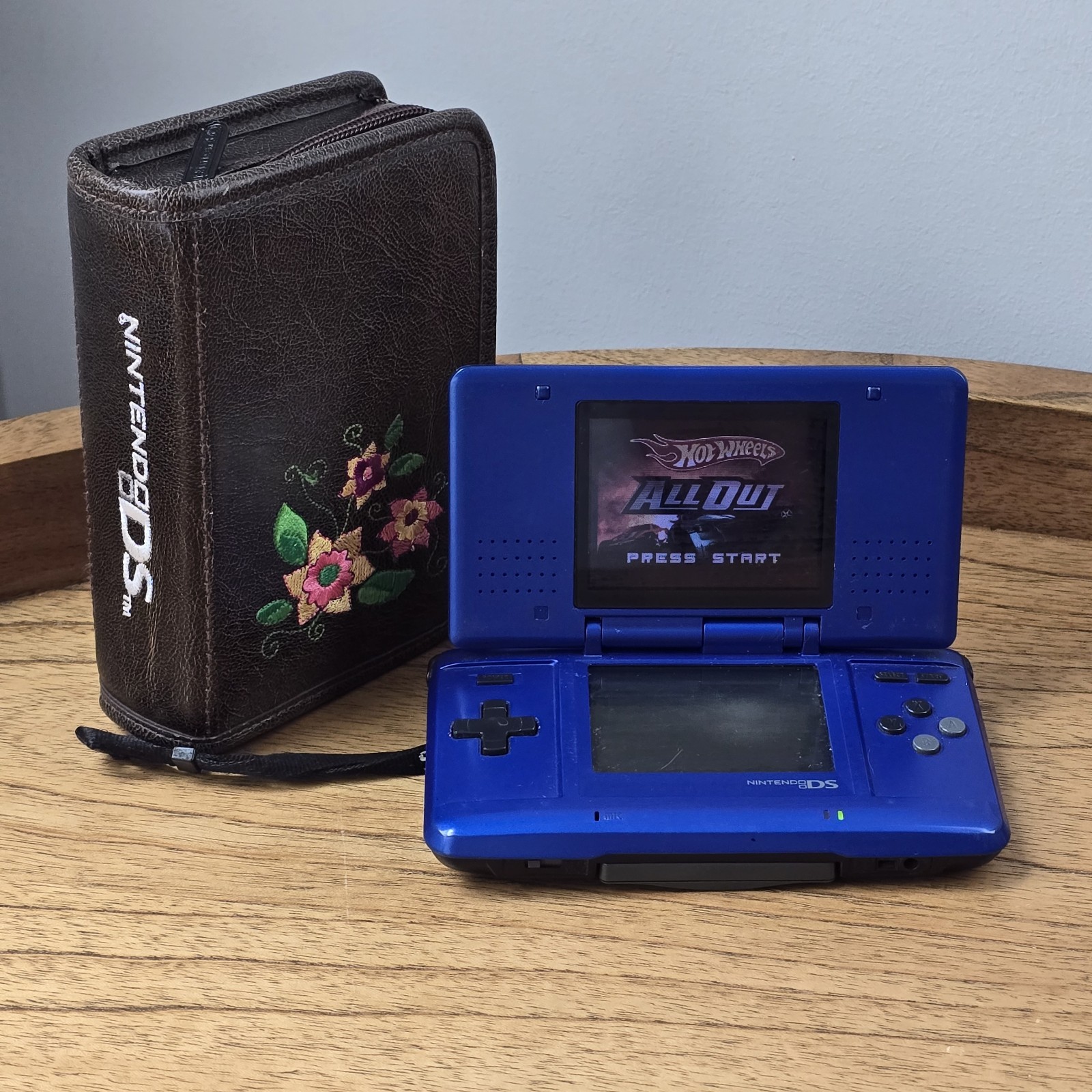 Nintendo DS Fat Model NTR-001 Electric Blue Tested Working Console & Case Only