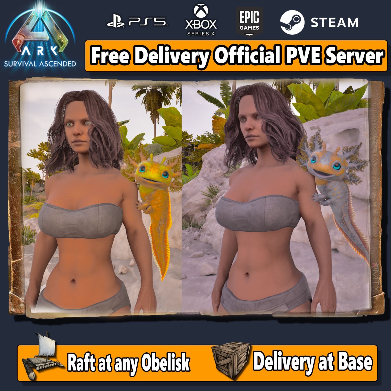 Ark Survival Ascended PC/PS5/XBOX PVE GEN 1 NEW TIDEPUP LEVEL 200+ [clone]