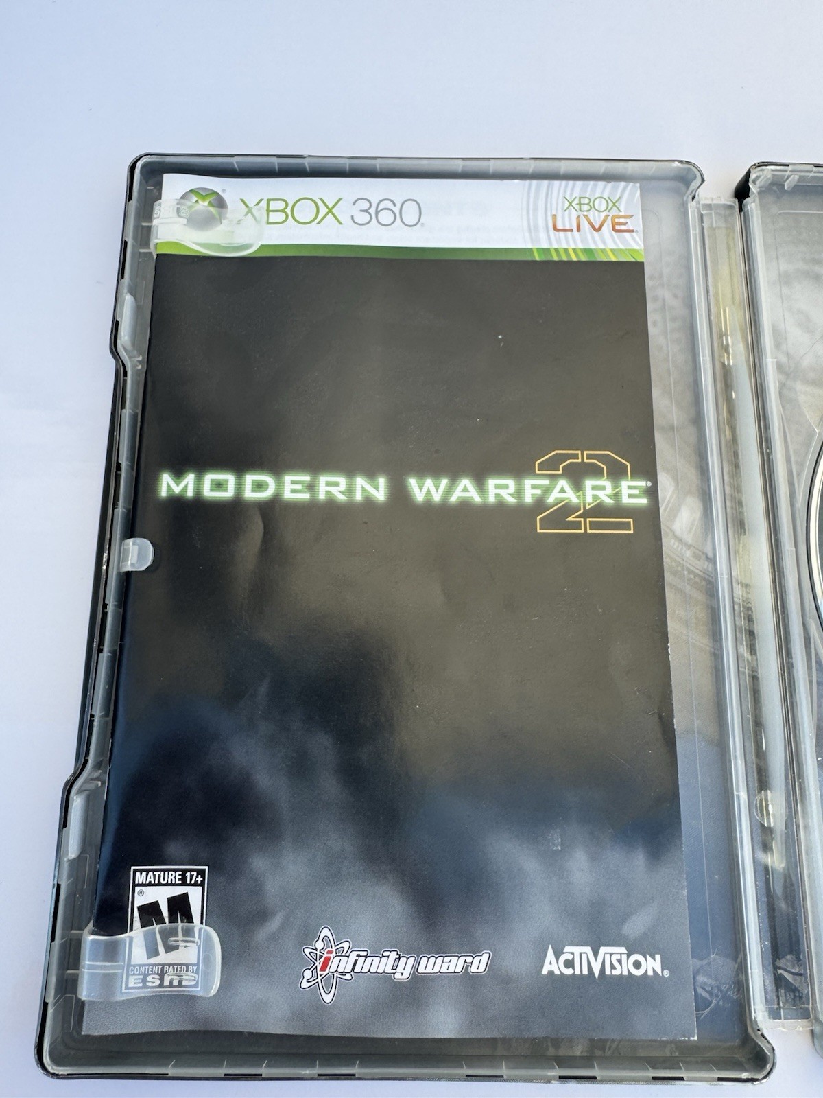 Modern Warfare 2 Steelbook Xbox 360 In Metal /Tin Collector Case W/Manual